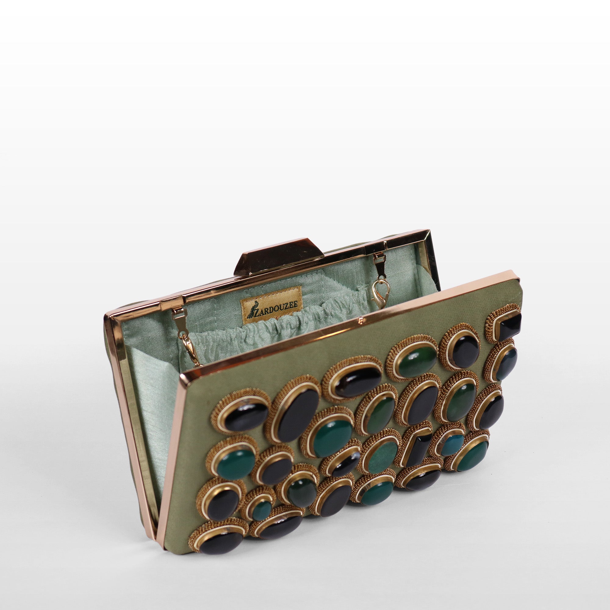 Crown stone Velvet Evening Bag