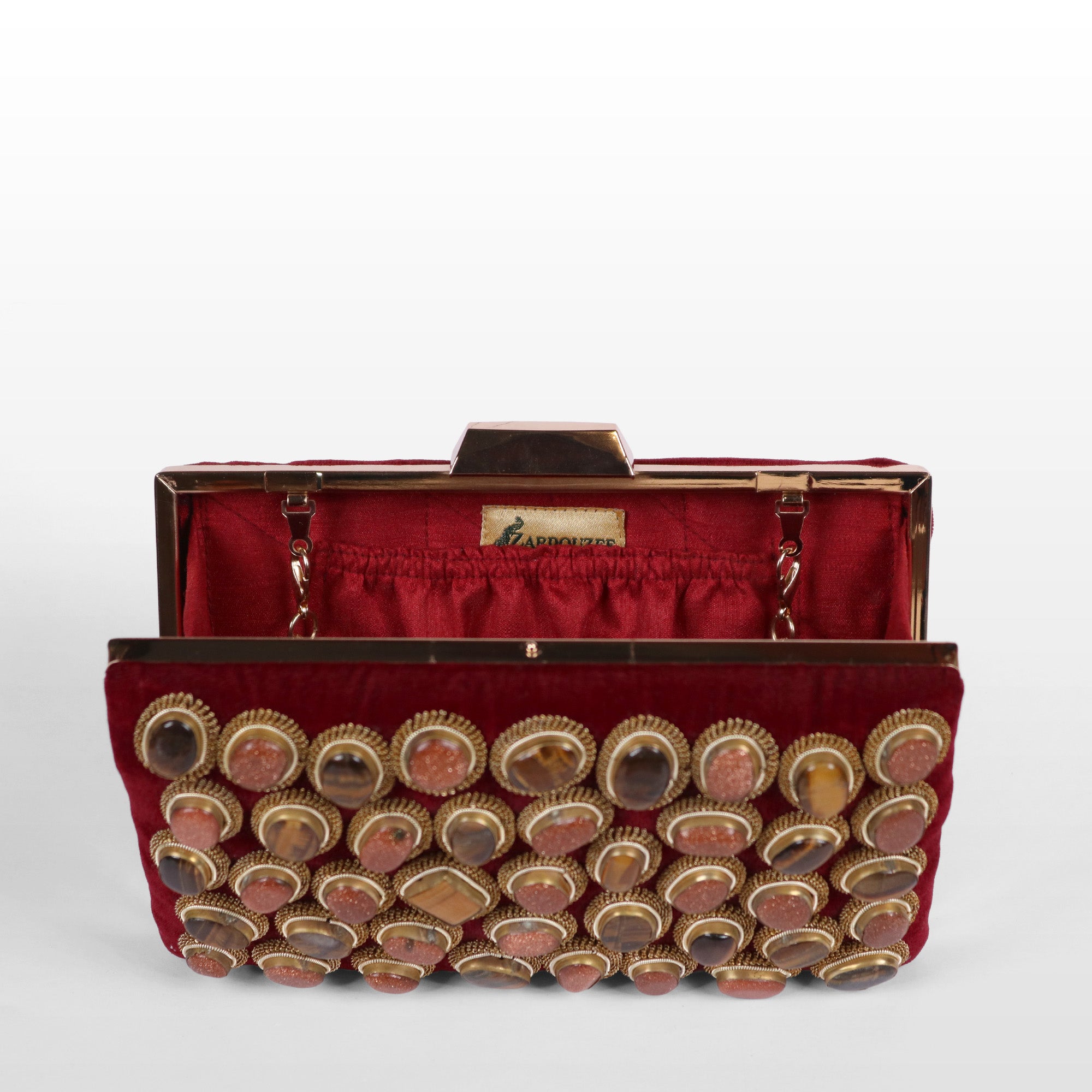 Crown stone Velvet Evening Bag