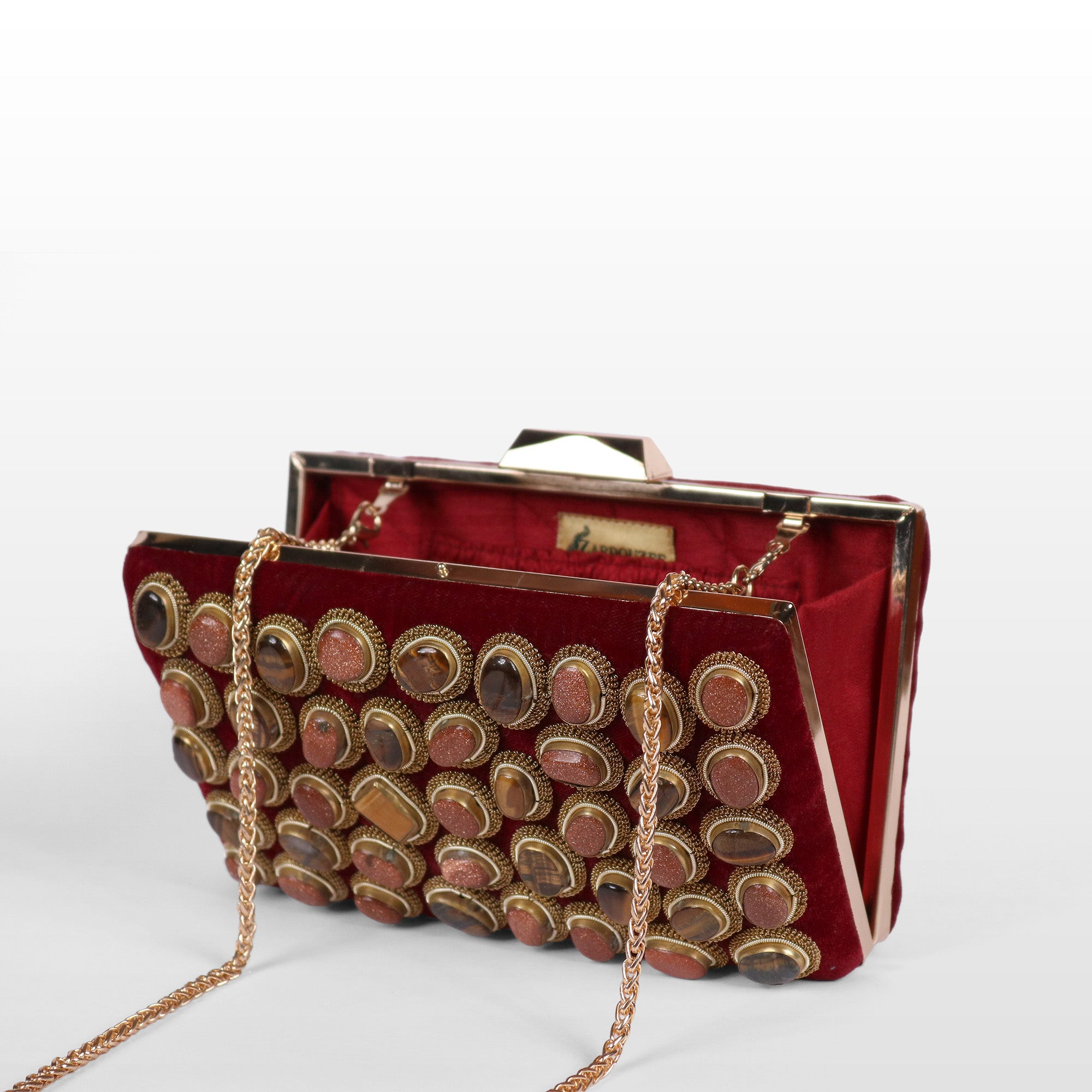 Crown stone Velvet Evening Bag