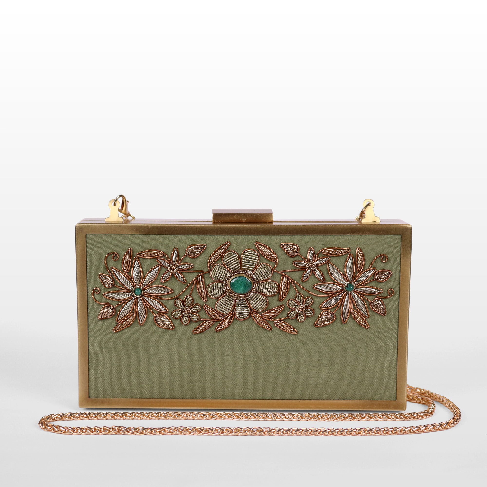 Bloom & Brass Evening Clutch