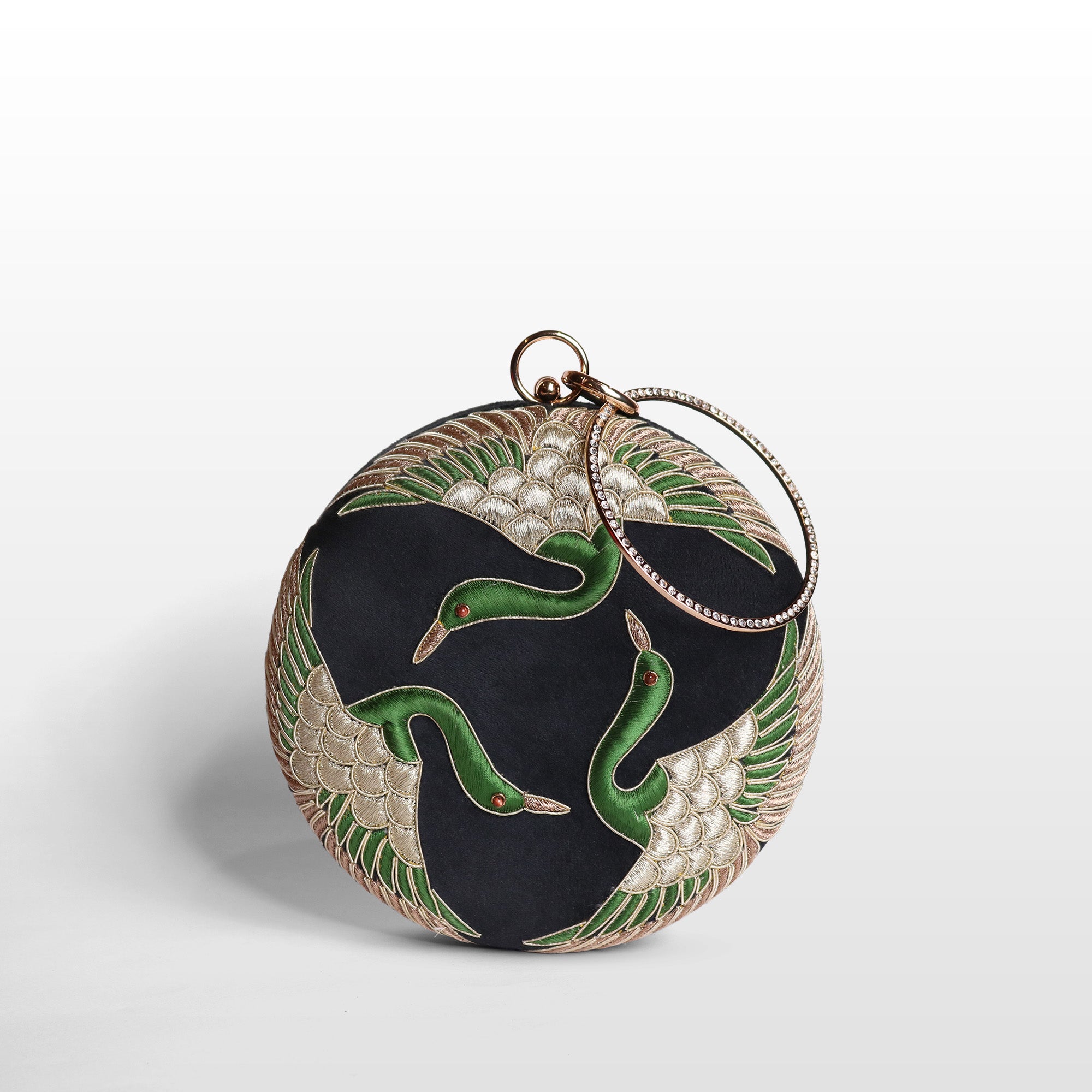 Trio Swan Heirloom Round Clutch