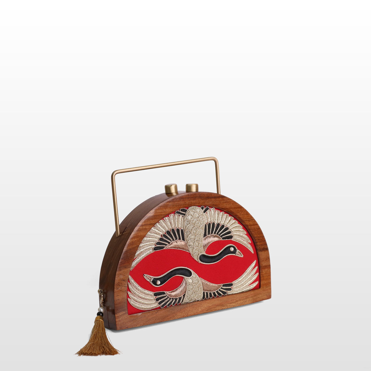 Handcrafted Luxe Swan Half Moon Bag