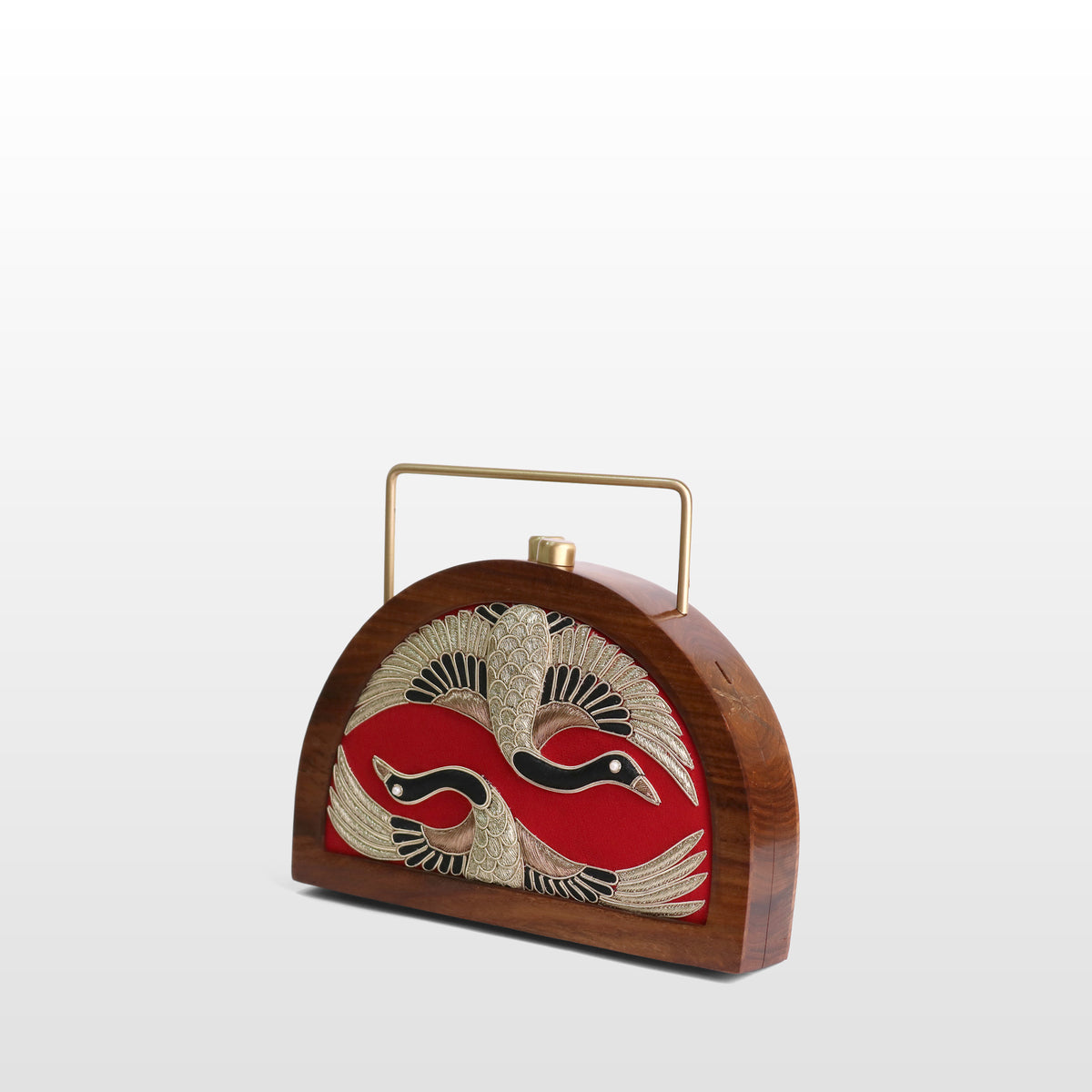 Handcrafted Luxe Swan Half Moon Bag