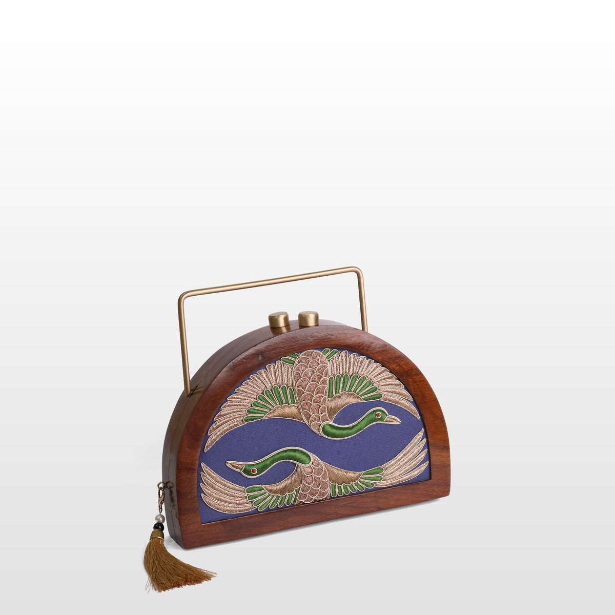 Handcrafted Luxe Swan Half Moon Bag