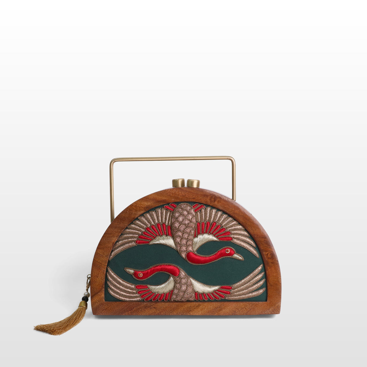 Handcrafted Luxe Swan Half Moon Bag