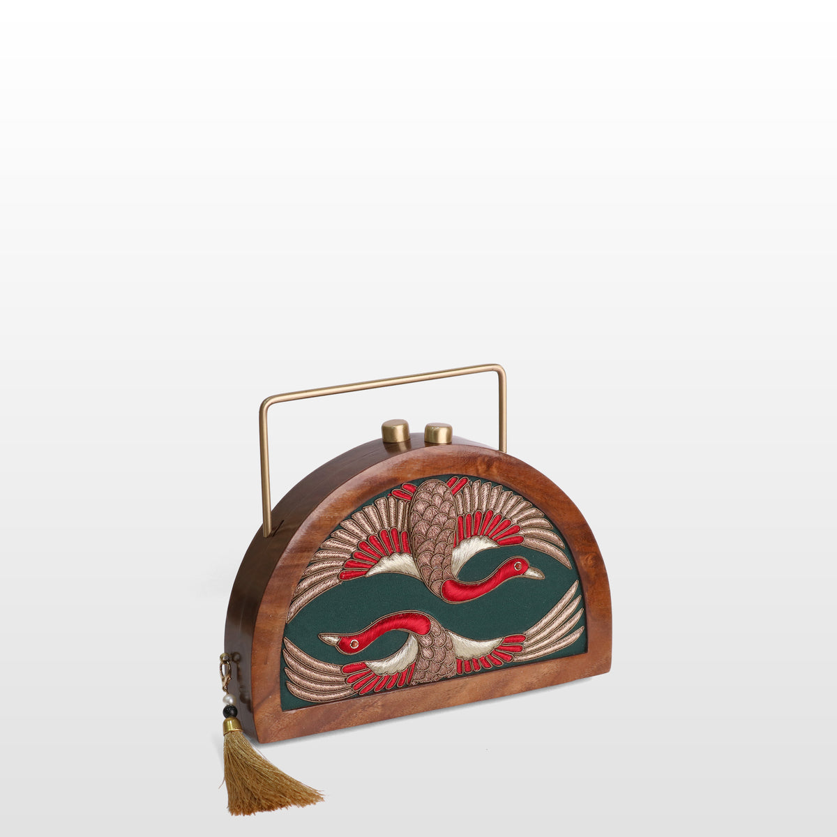 Handcrafted Luxe Swan Half Moon Bag