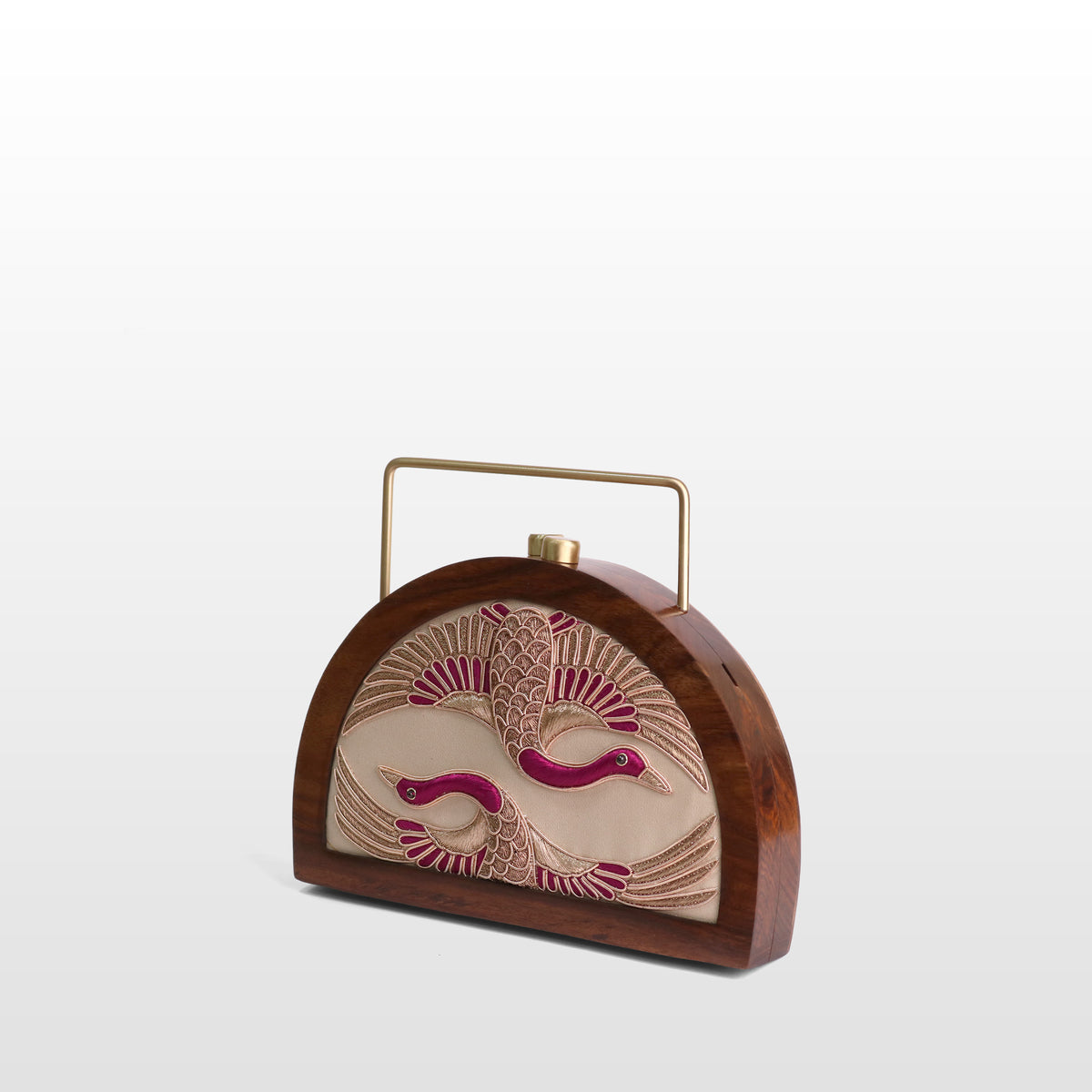 Handcrafted Luxe Swan Half Moon Bag