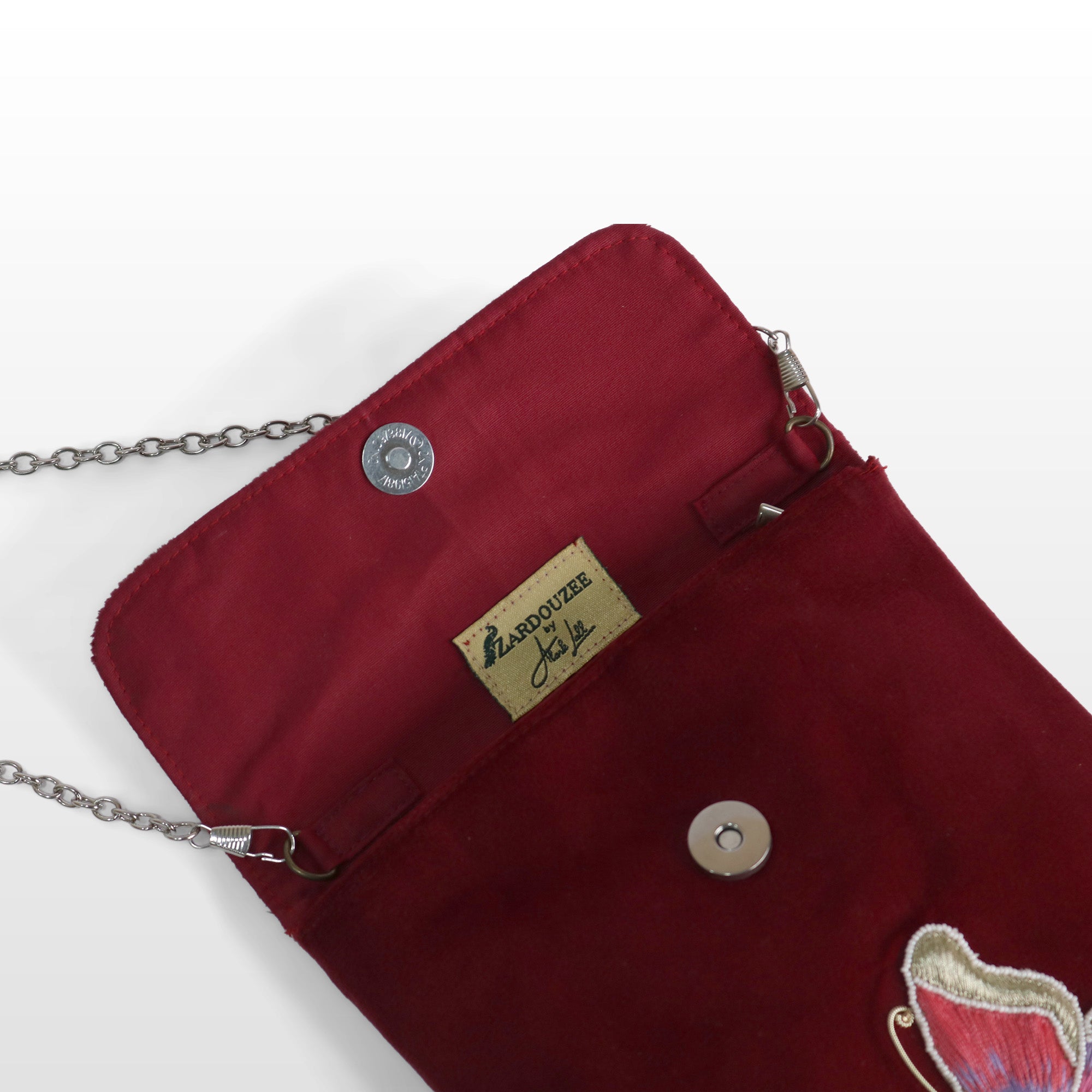 Emerald Green banana crepe Butterfly Crossbody Bag