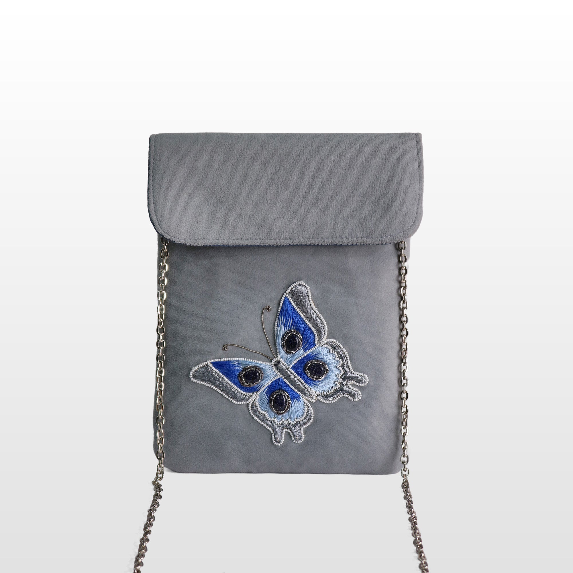 Emerald Green banana crepe Butterfly Crossbody Bag