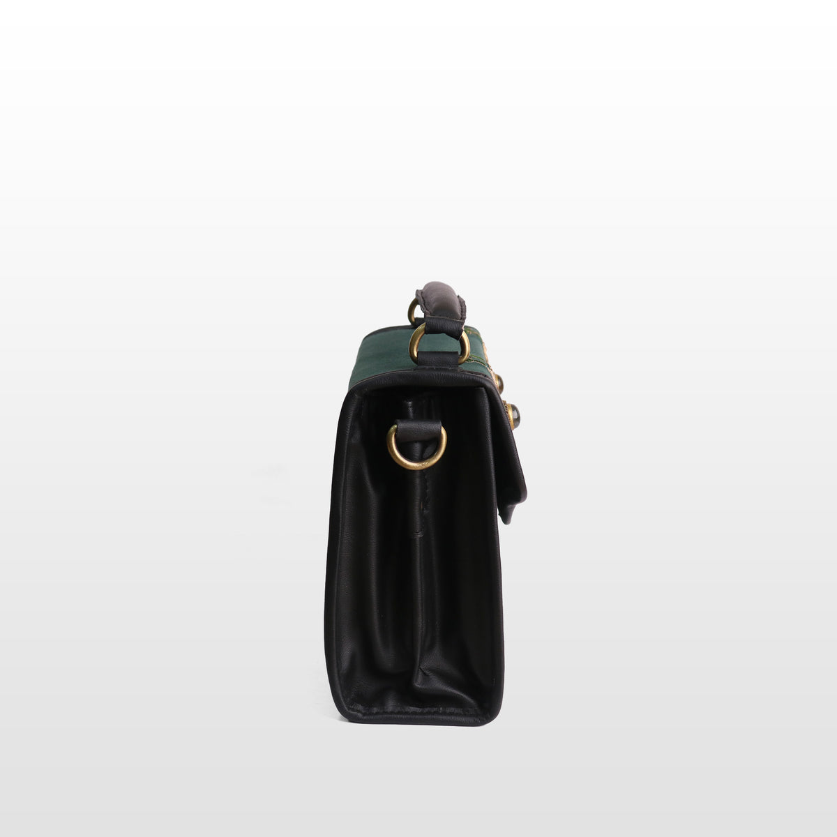 Women Bottle Green Velvet Labradorite Sachtel
