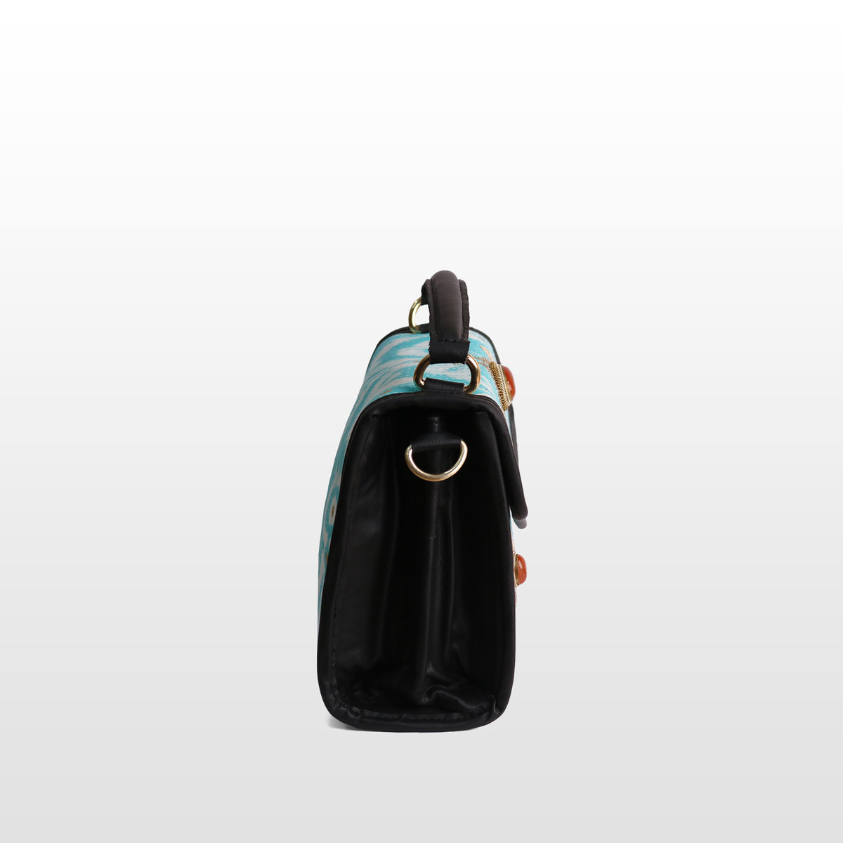 Women Sky Blue Silk Carnelian Satchel