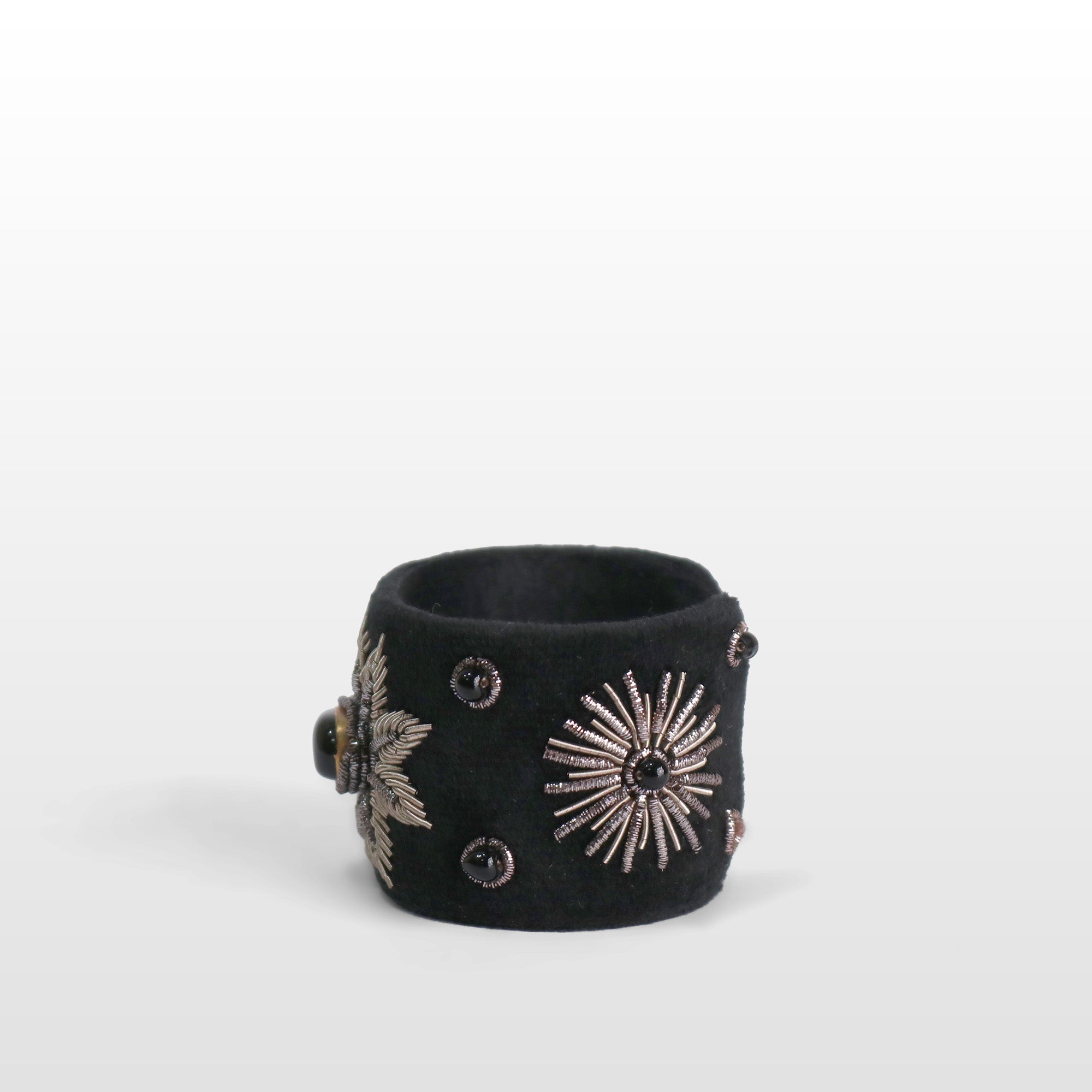 Black Velvet Onyx Wide Cuff Bracelet