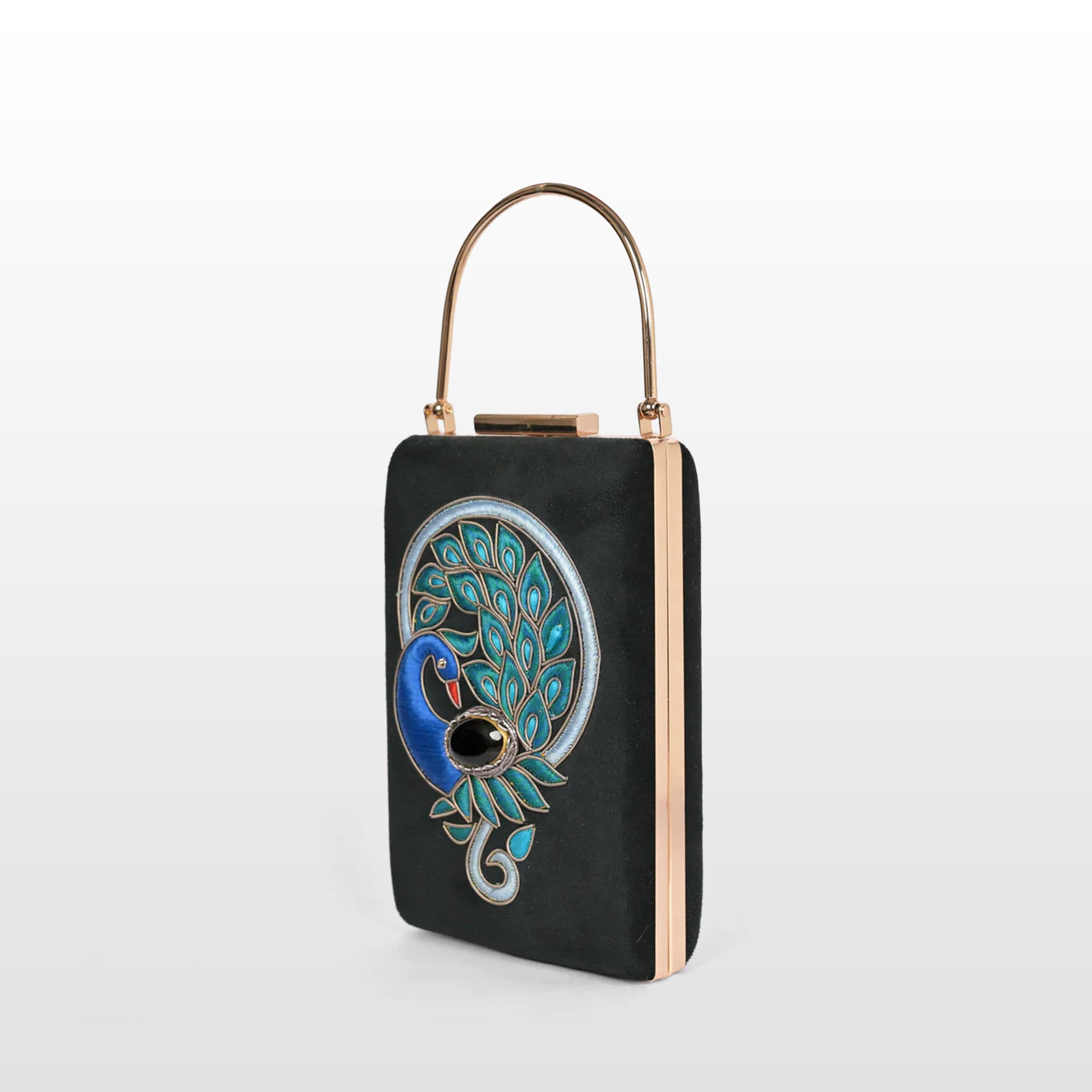 Noor-e-Mor Velvet Clutch