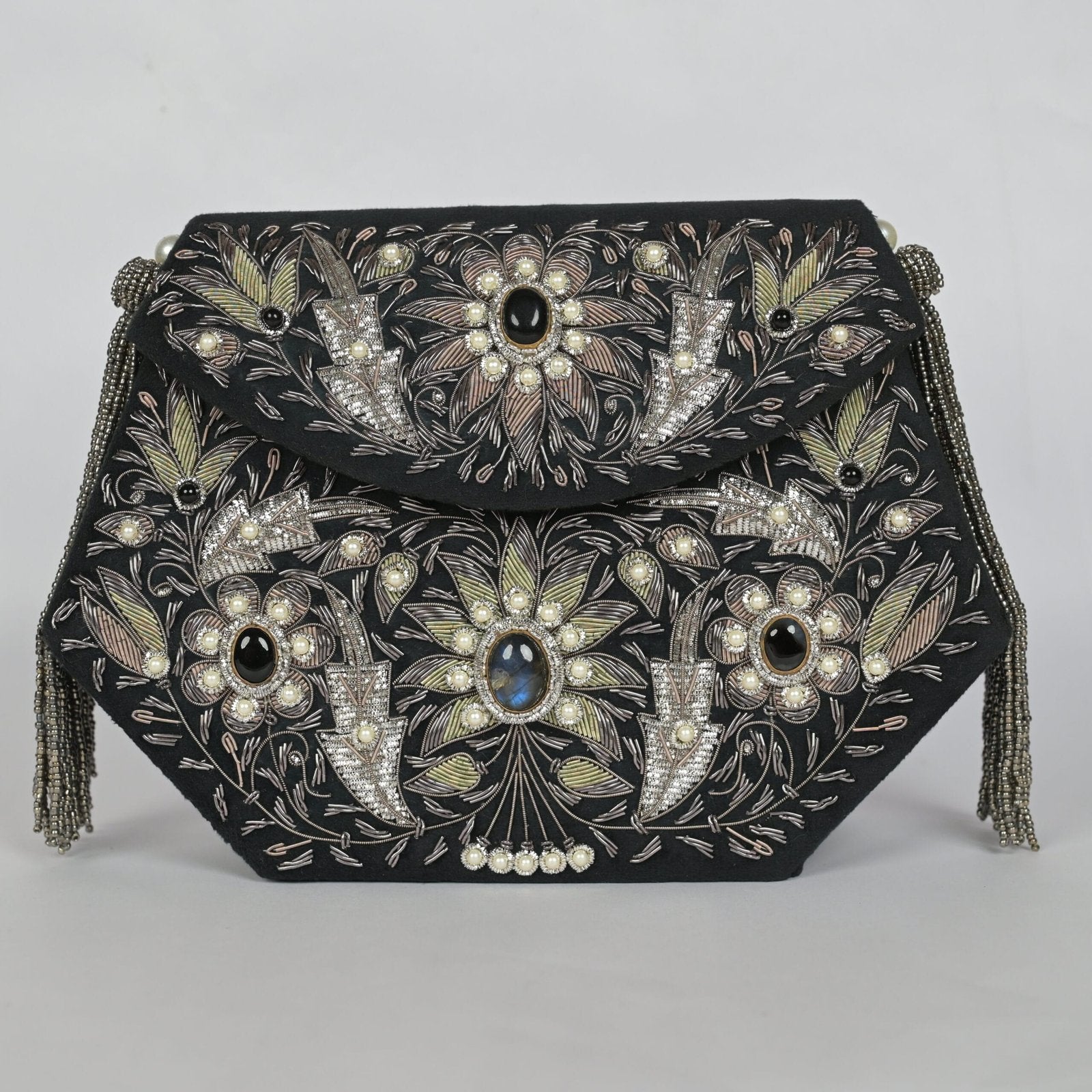 Bloom Zardosi Handbag - Black image