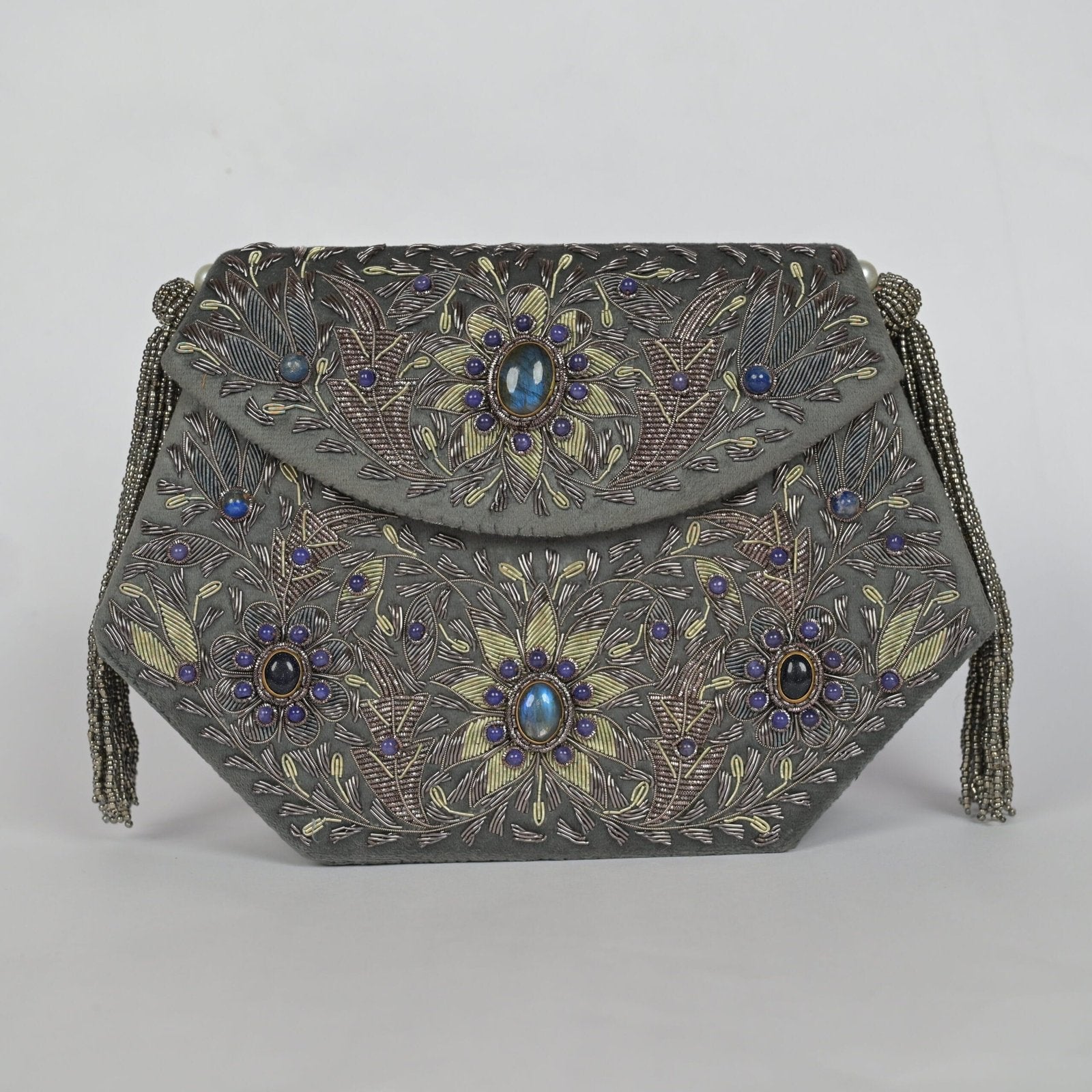Bloom Zardosi Handbag - Grey image