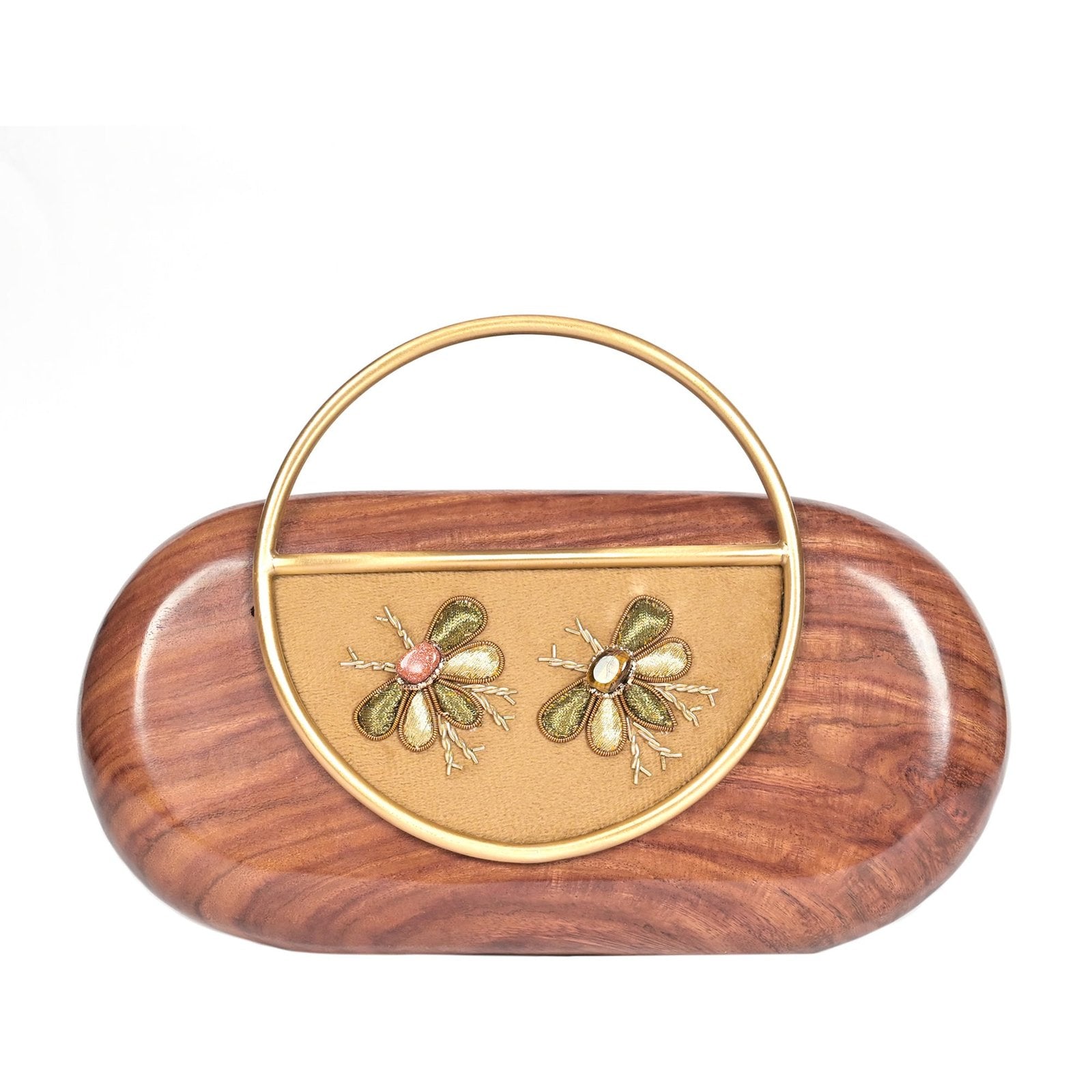 “Shahzaar” Wooden Clutch - Antique Gold image