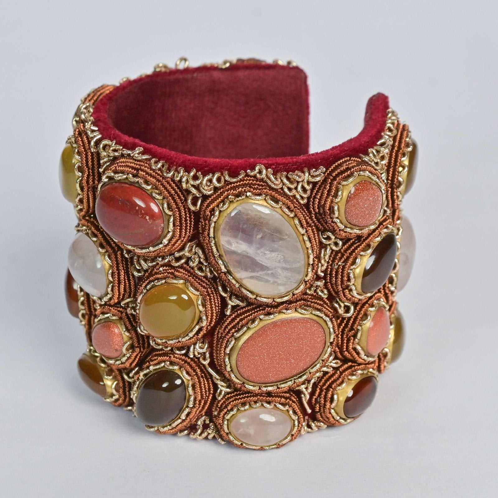 Velvet Verve Maroon Gem Glow Hand Bracelet image 2