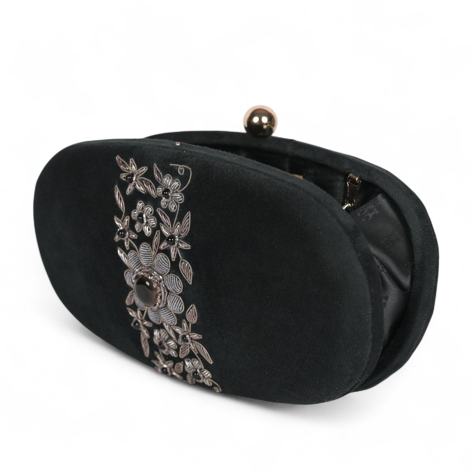 Petal Luxe Velvet Wrapped Oval Clutch image 3