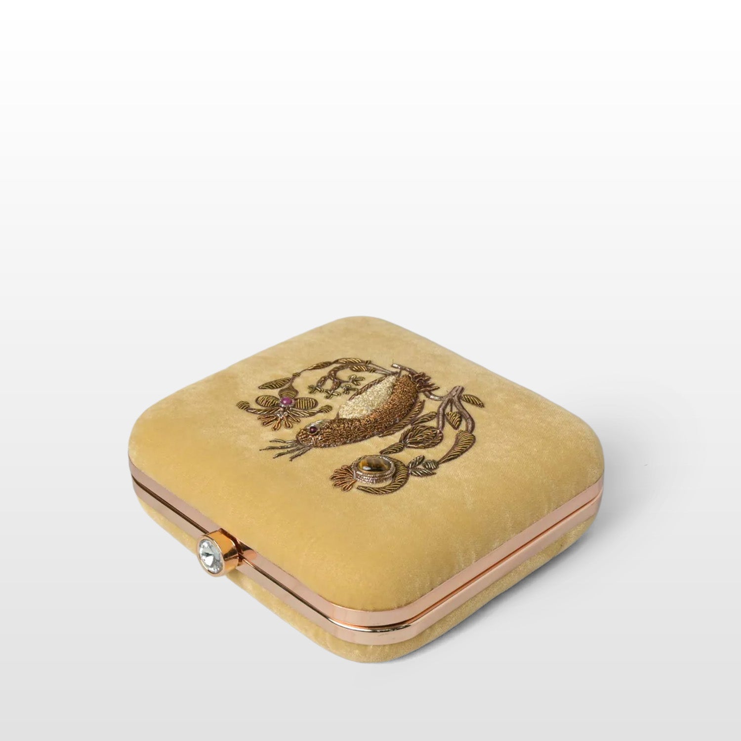 Velvet Parrot Jewel Clutch