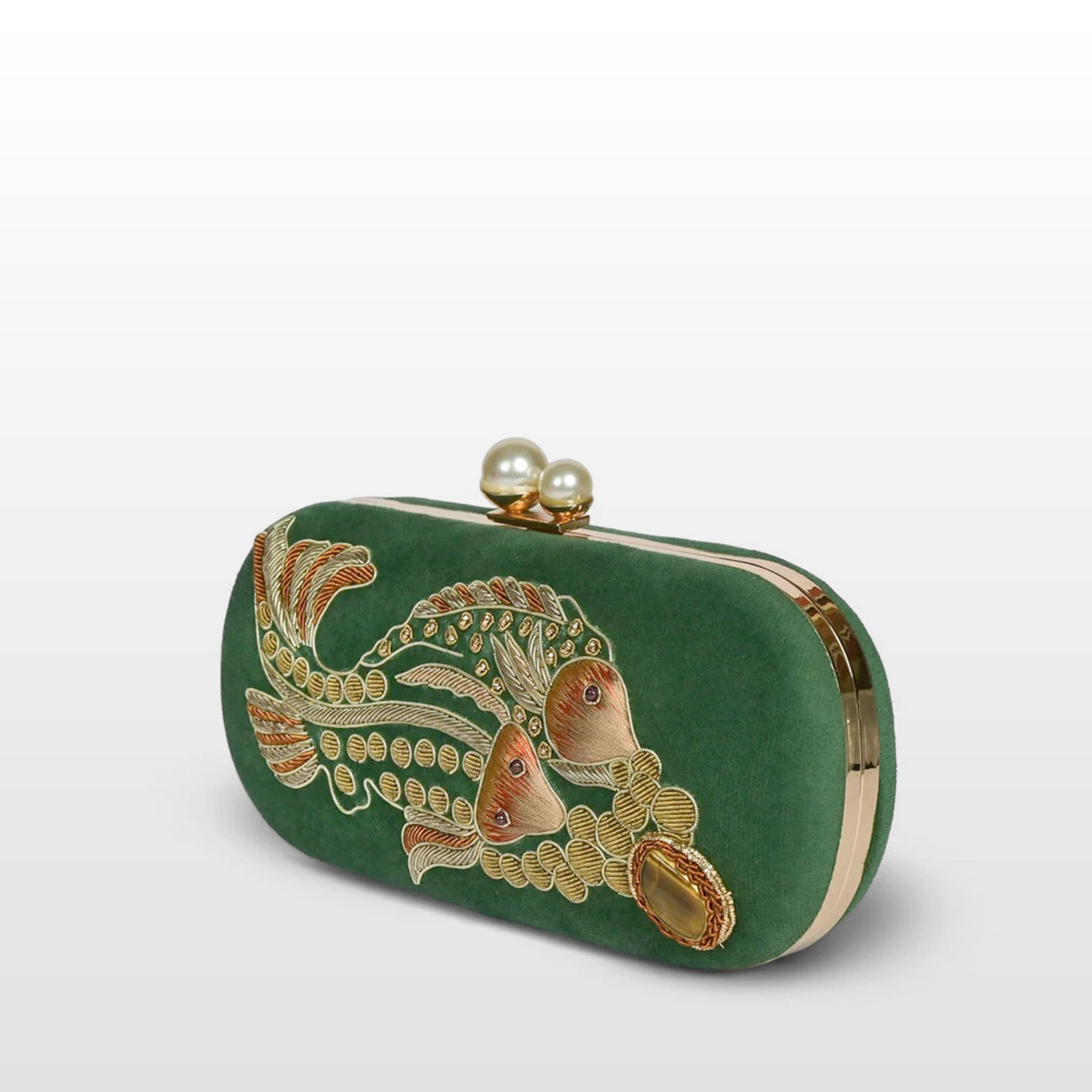 Verde Dazzle Piscean Whispers Velvet Elegance Clutch