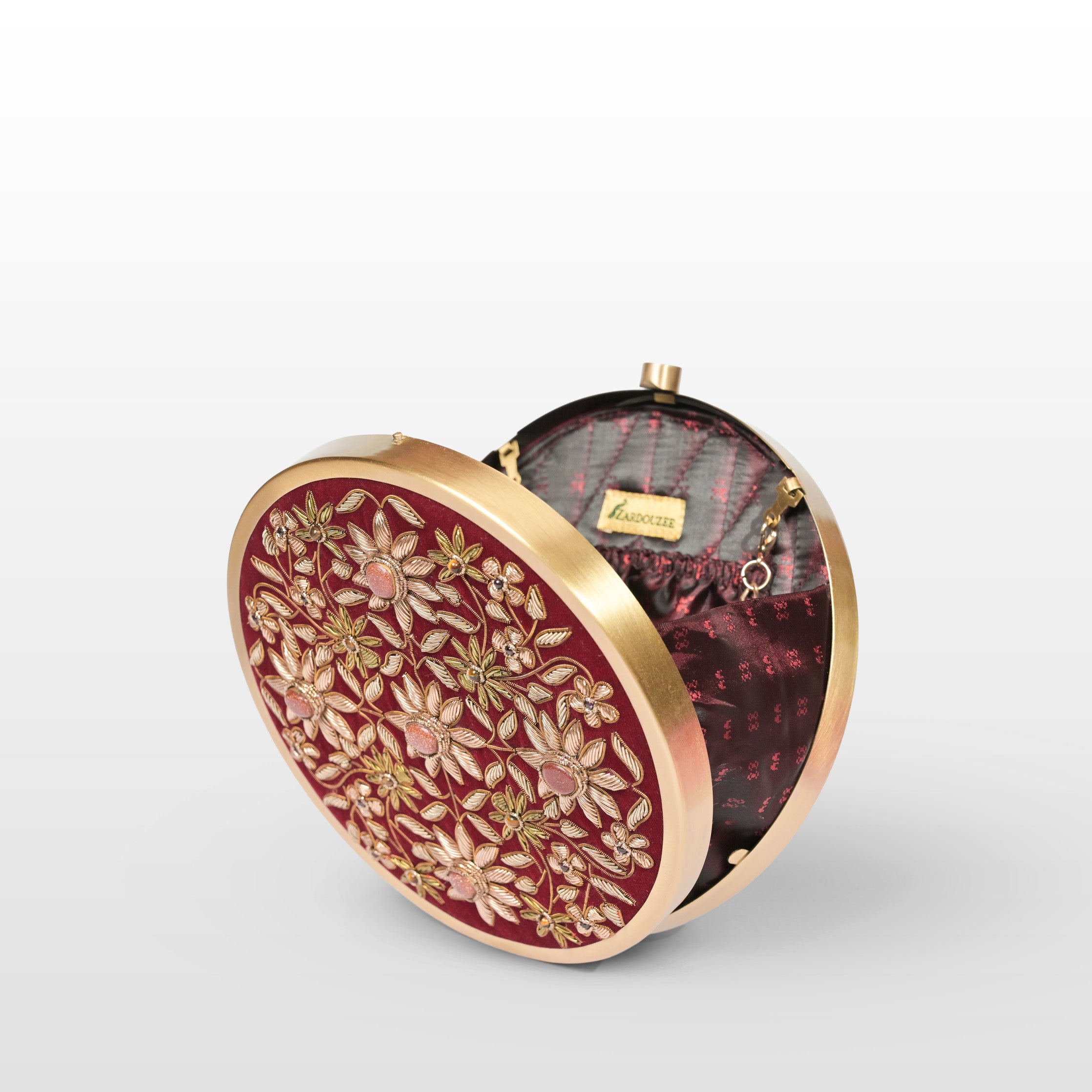 Mehrunisa – Regal Zardosi Round Clutch