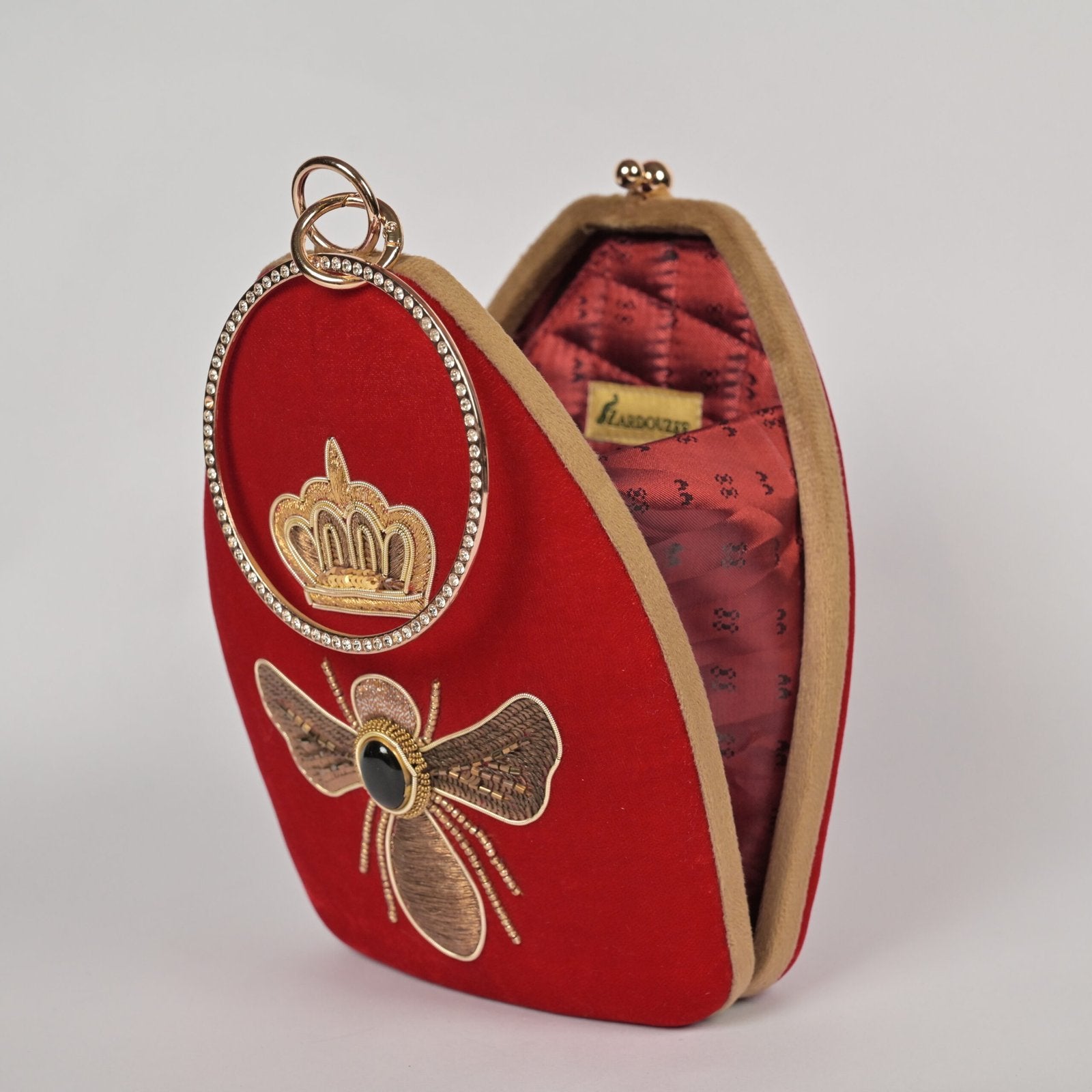 ZarRani Velvet Clutch - Red image