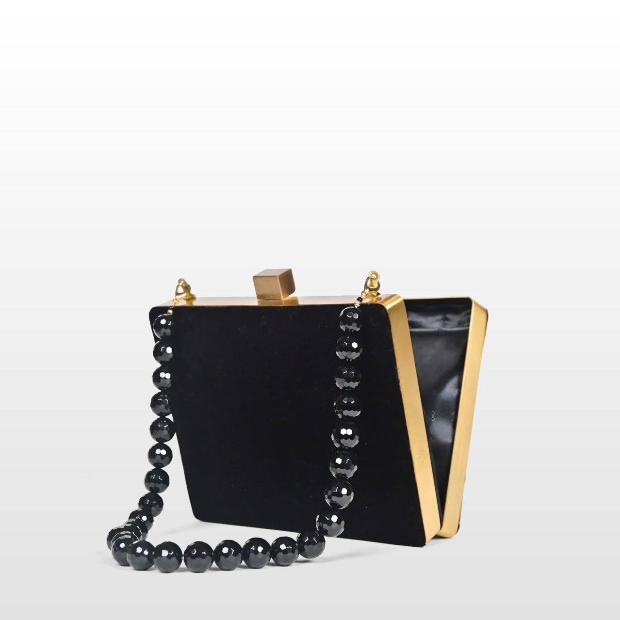 Hand-Embroidered Butterfly Velvet Clutch