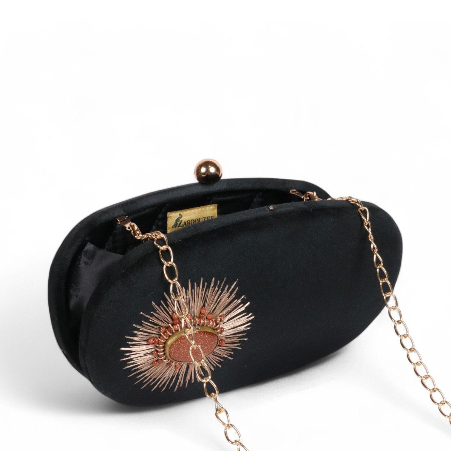 Siyah Noor – Royal Embroidered Velvet Clutch image 1