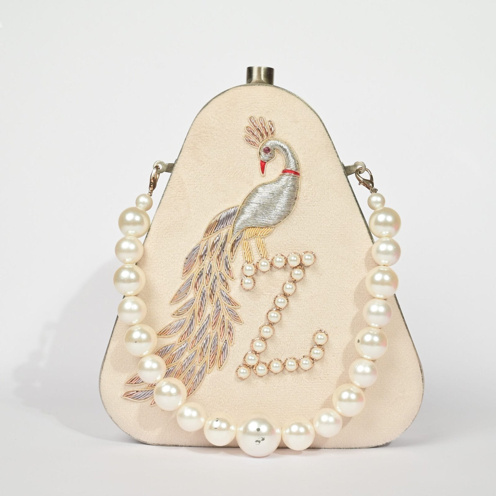 Twilight Plume Black Zardouzee Clutch - Off white image