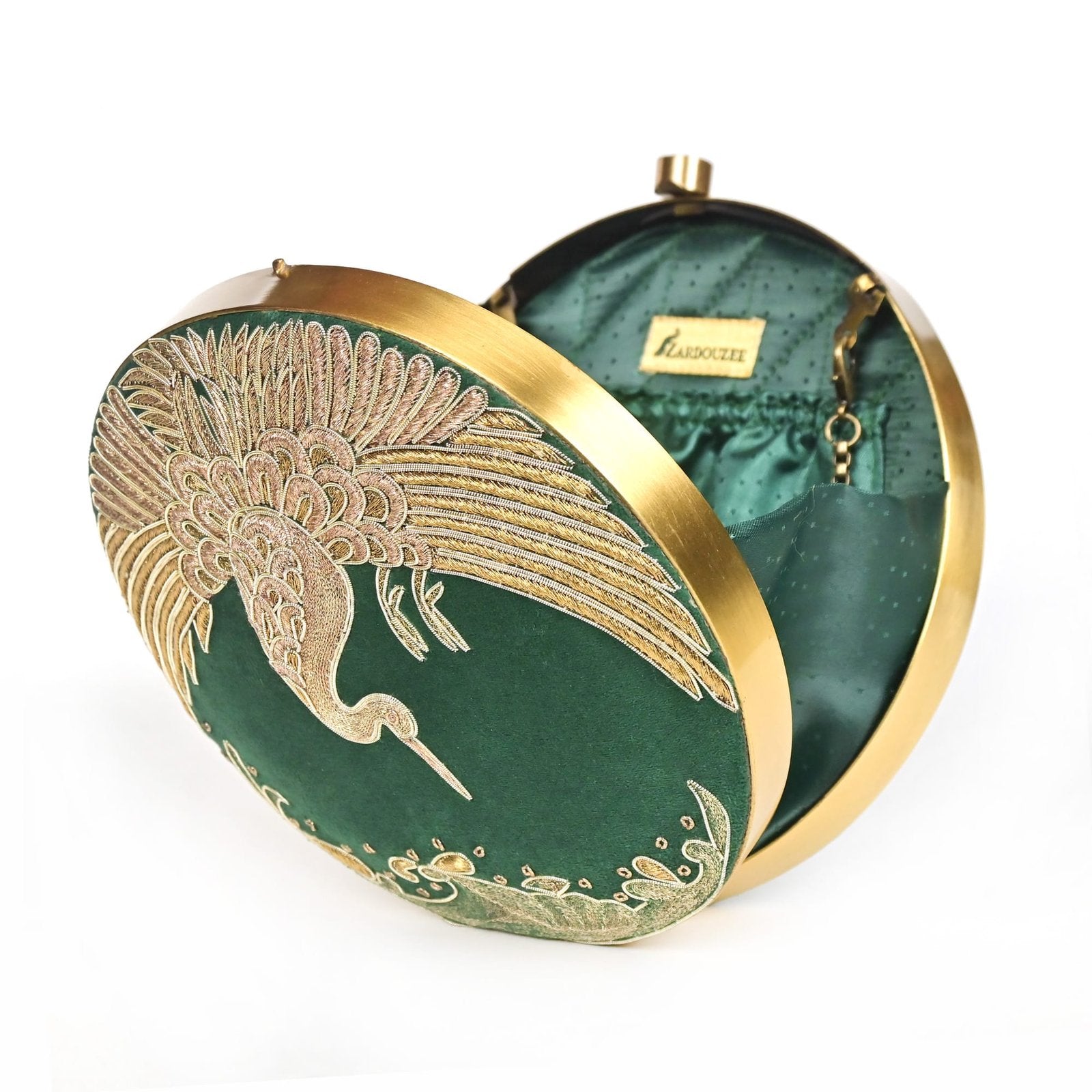 Opulent Green Swan Clutch image 1