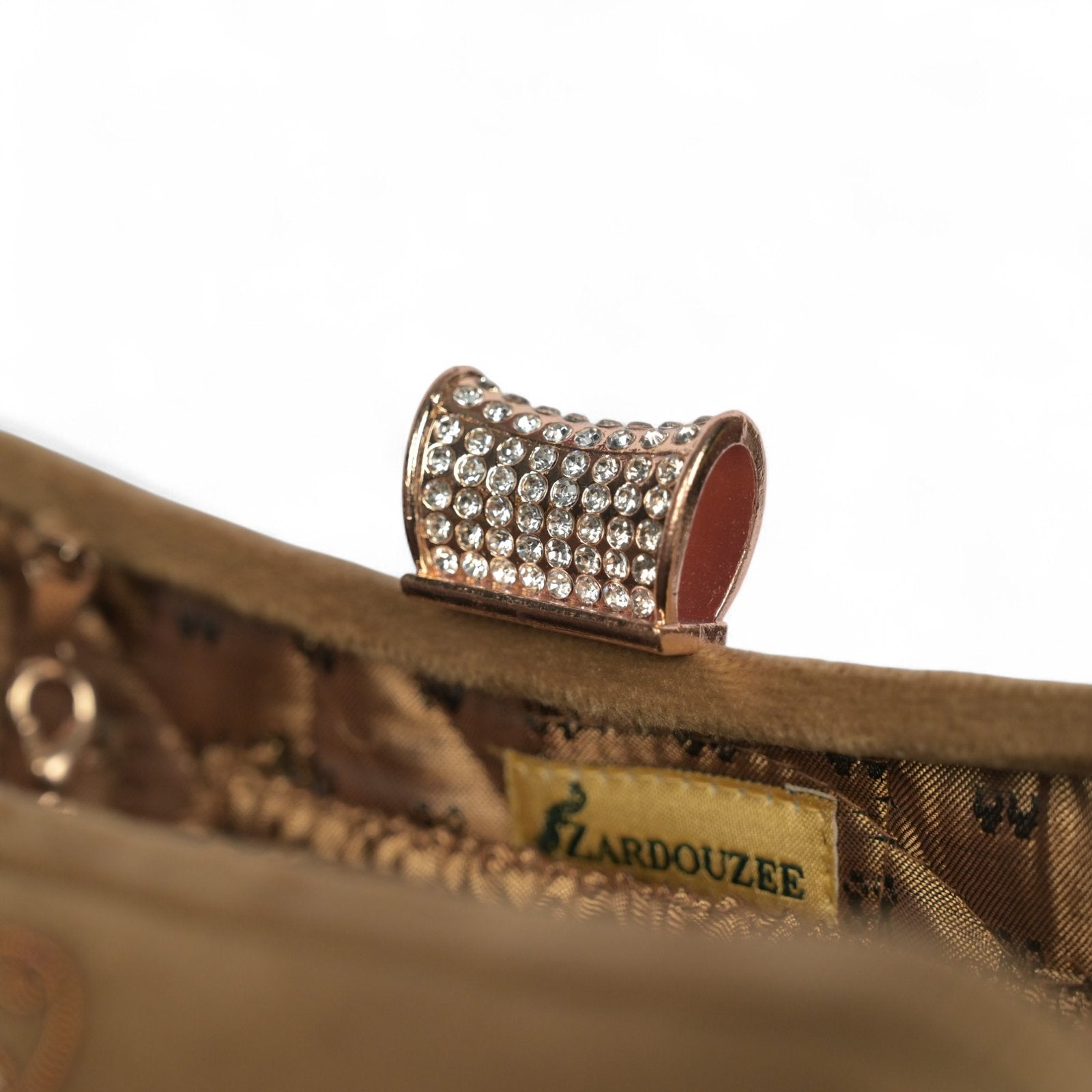 Petal Luxe Silk Wrapped Clutch – Golden Beige image 3