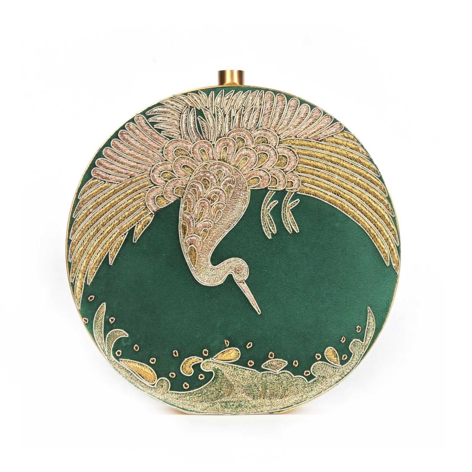 Opulent Green Swan Clutch image 0