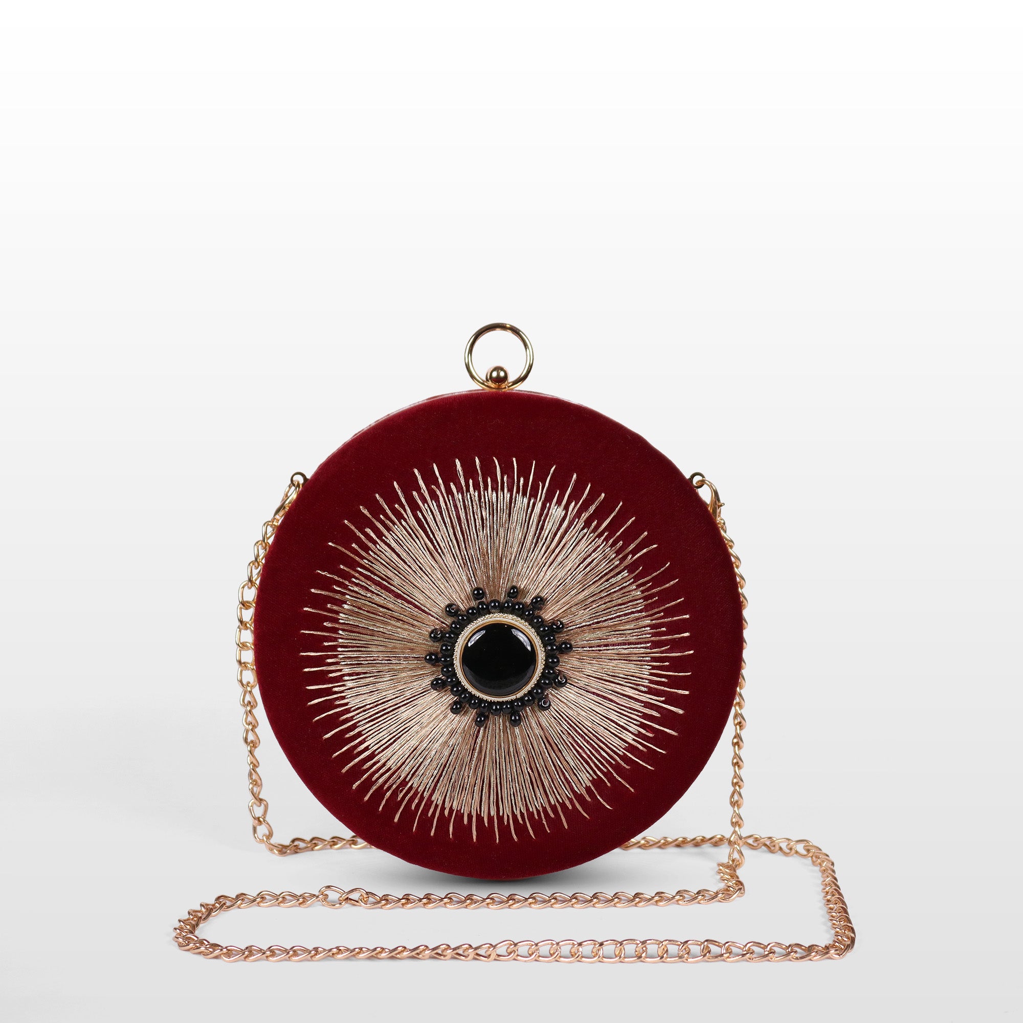 Celestial Sun Velvet Evening Clutch