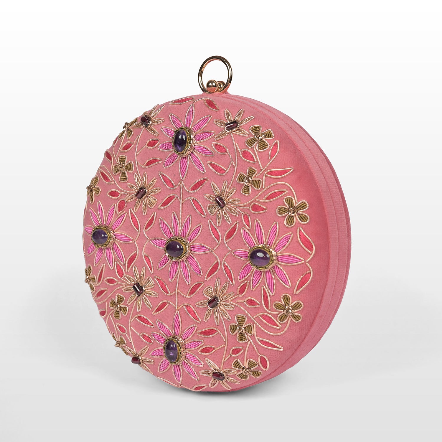 Regal Bloom Round Clutch