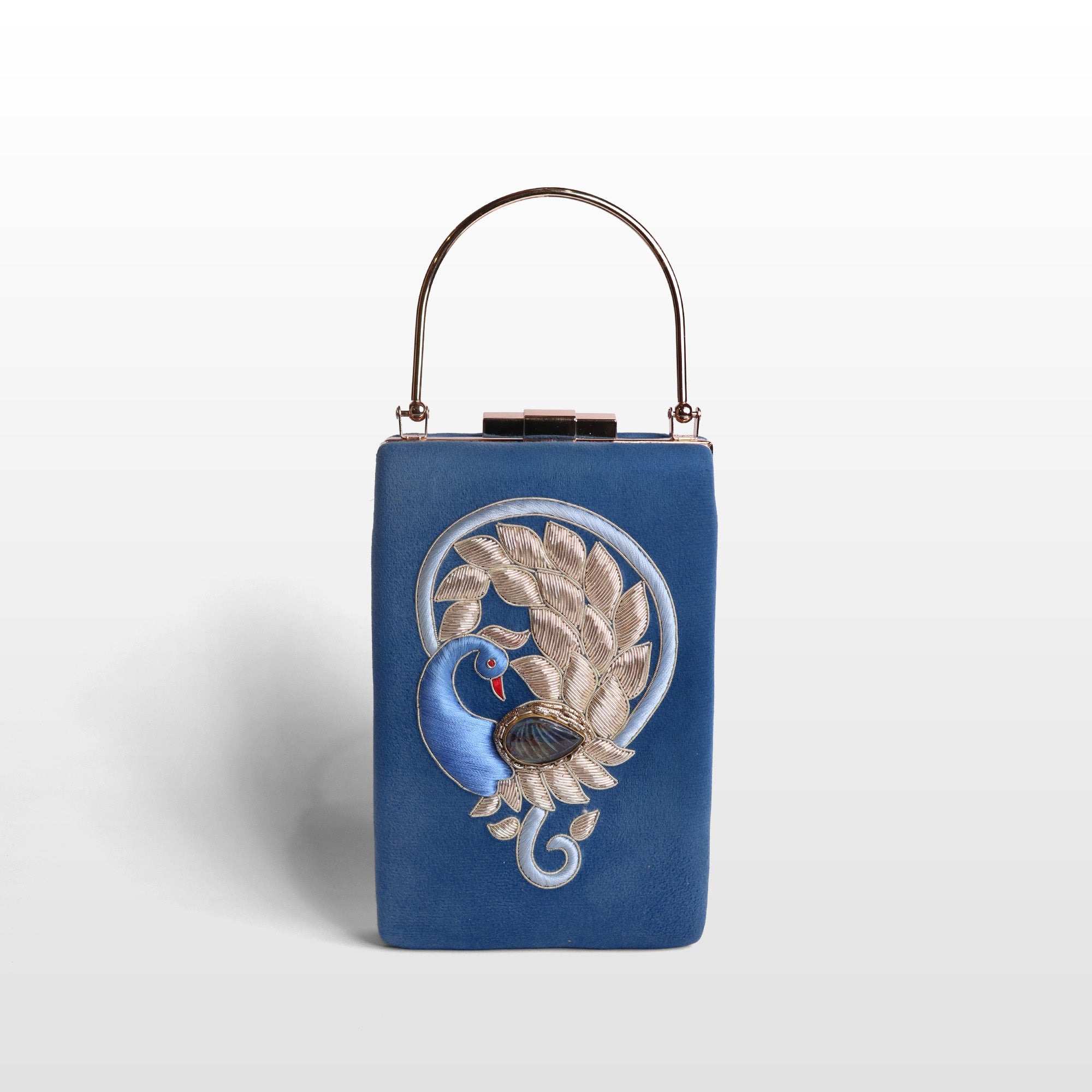 Noor-e-Mor” Velvet Clutch