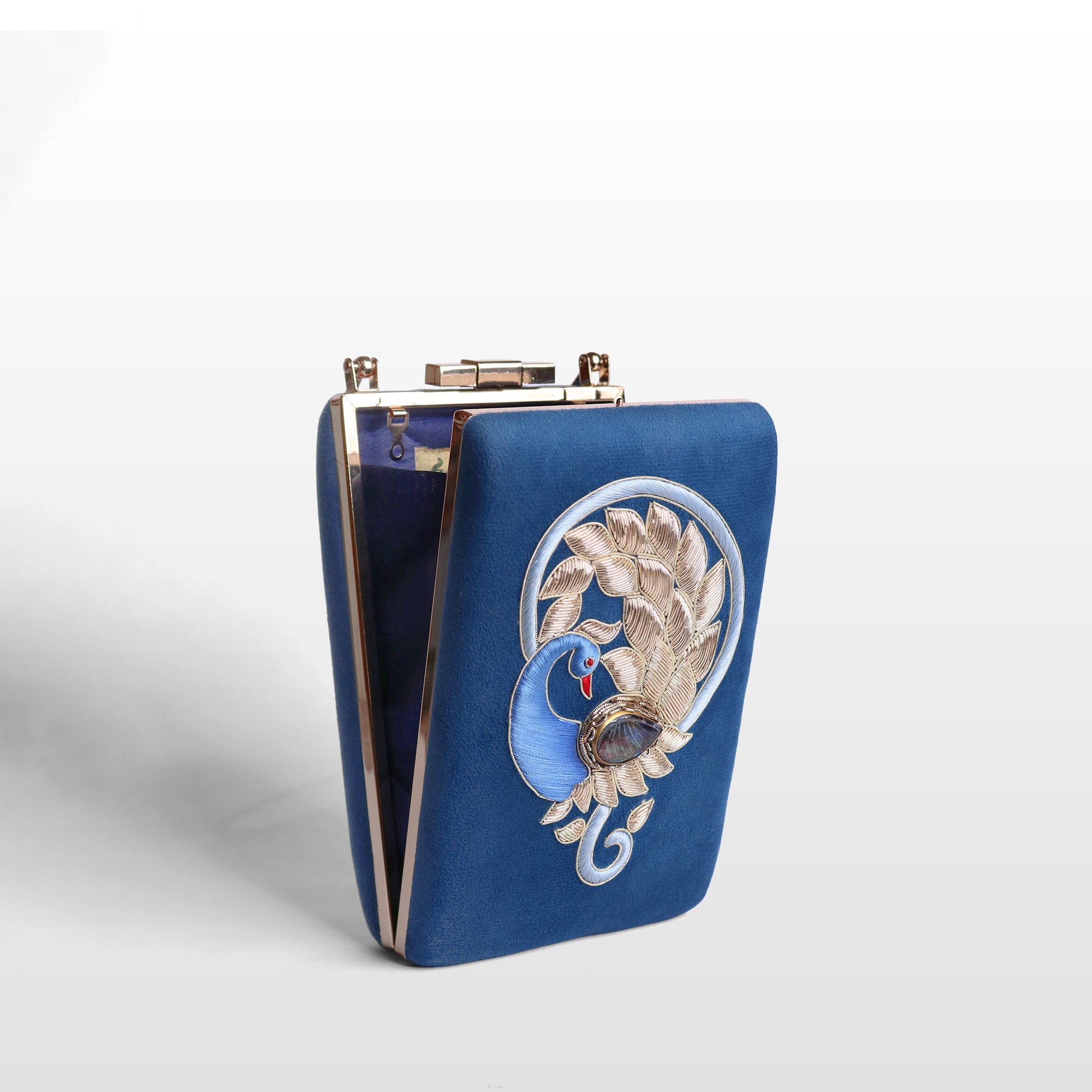 Noor-e-Mor” Velvet Clutch