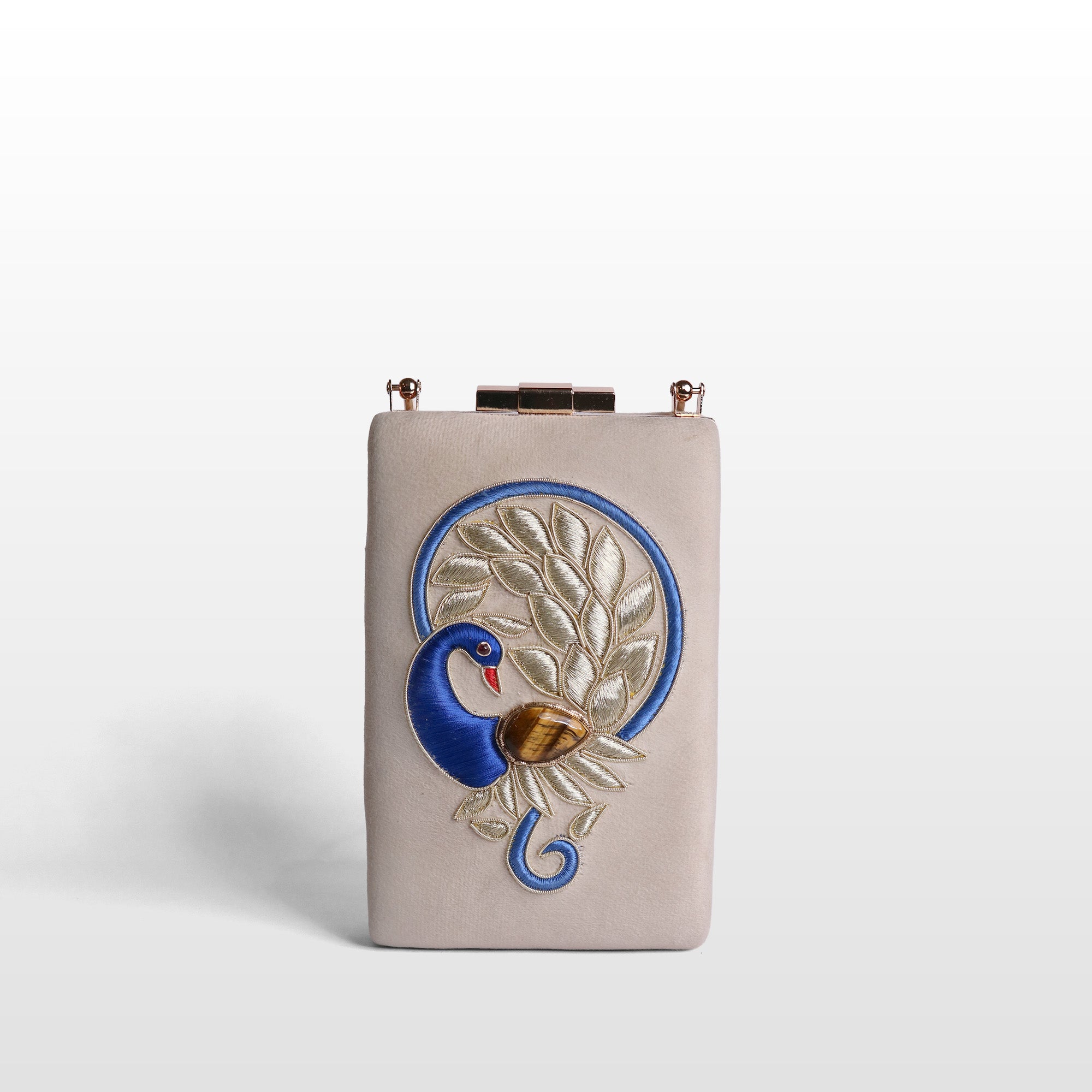 Noor-e-Mor” Velvet Clutch