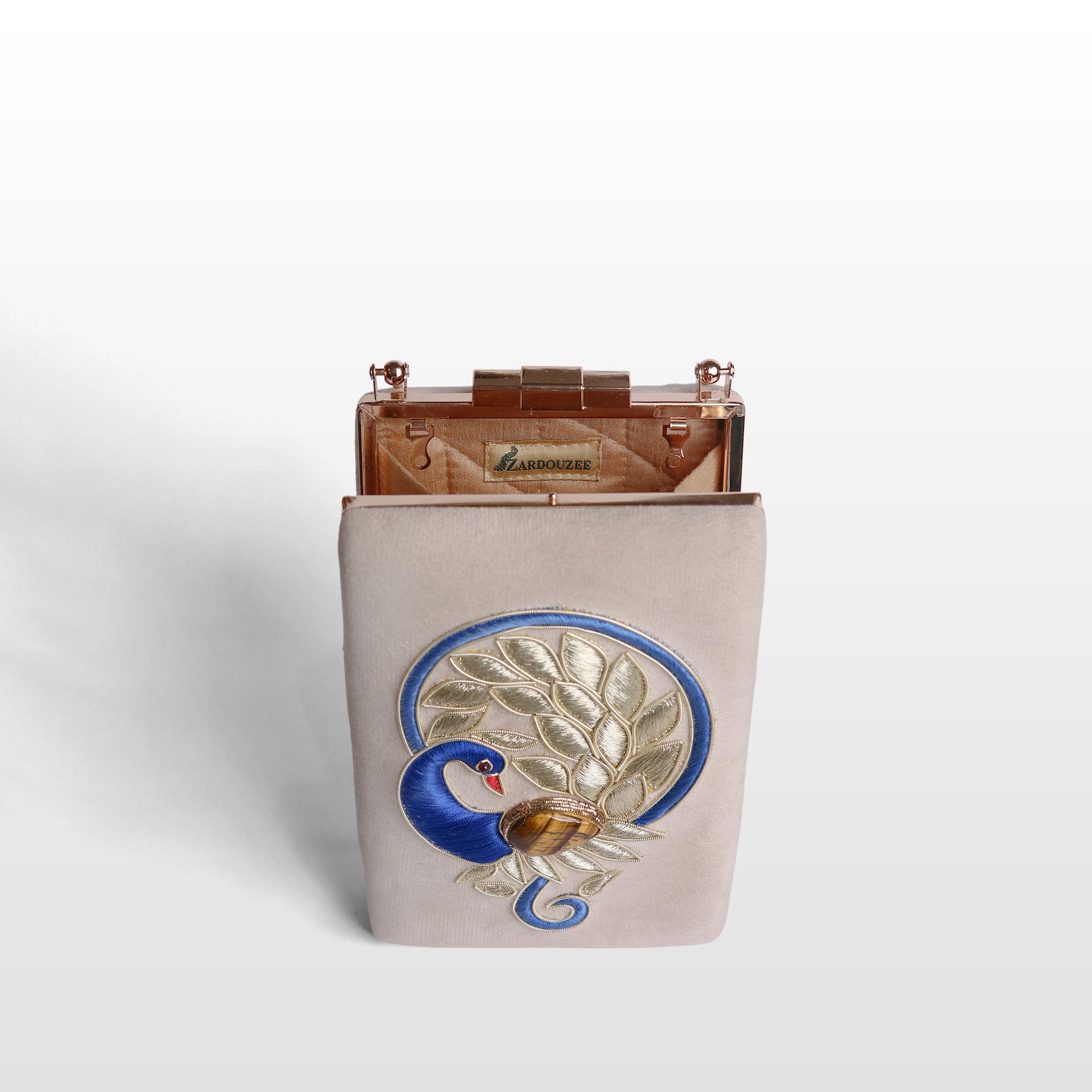 Noor-e-Mor” Velvet Clutch