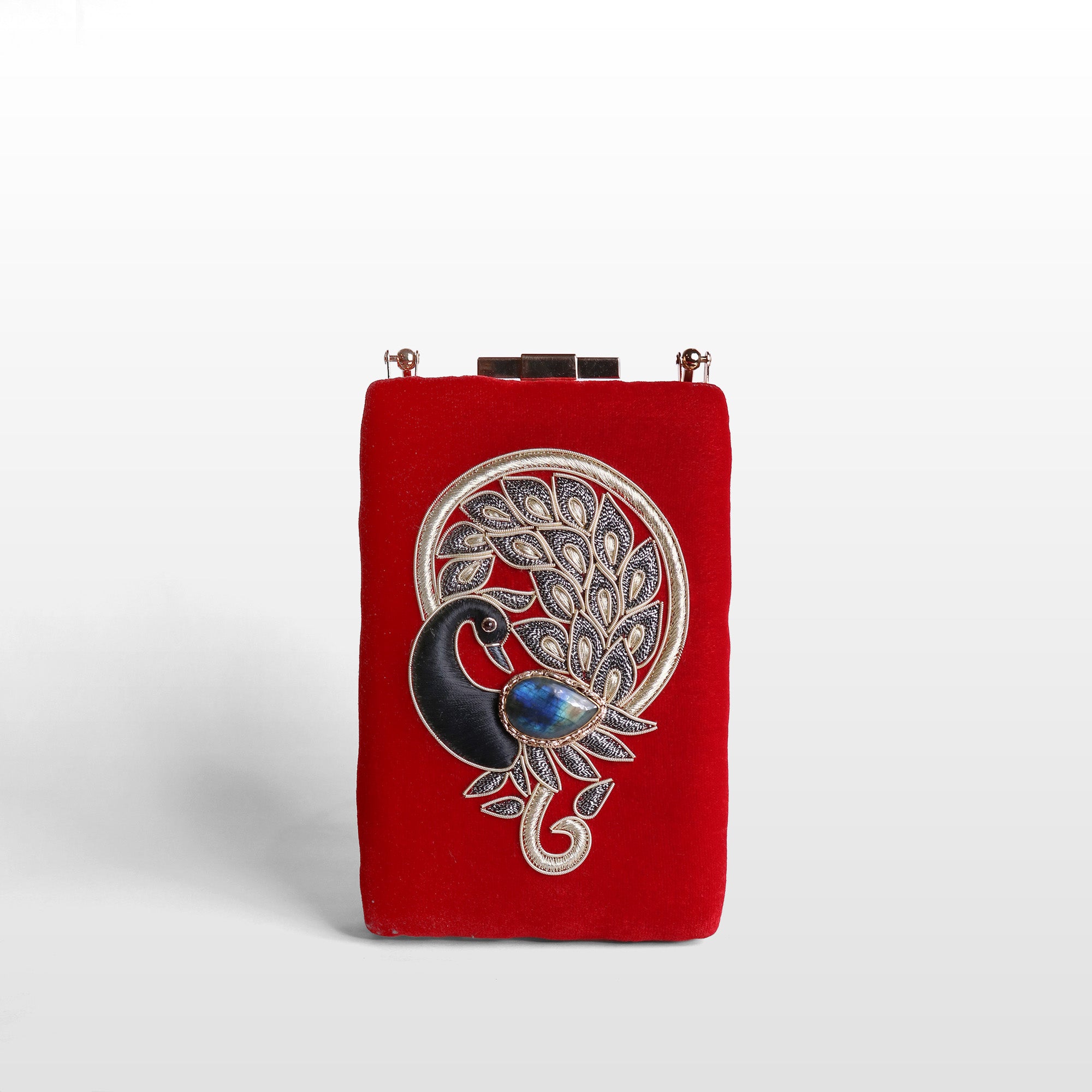 Noor-e-Mor” Velvet Clutch