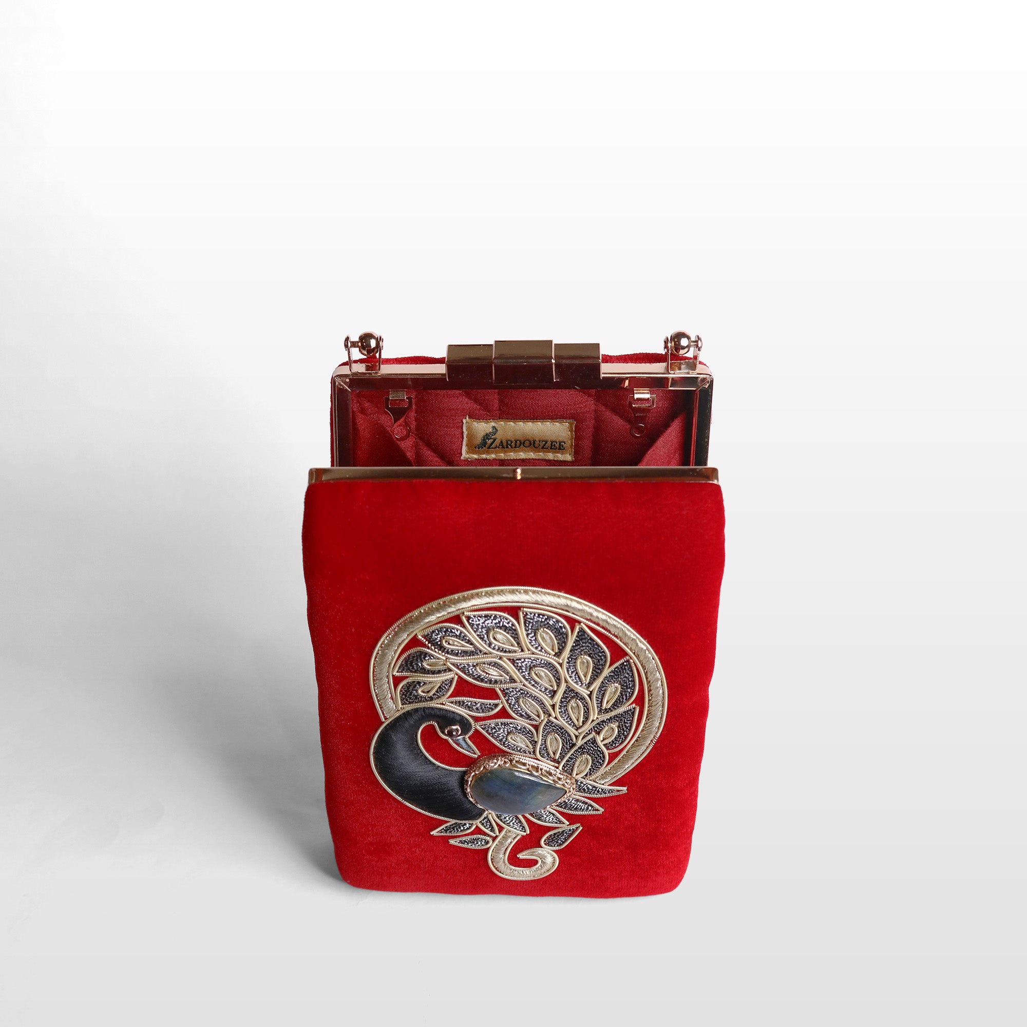 Noor-e-Mor” Velvet Clutch