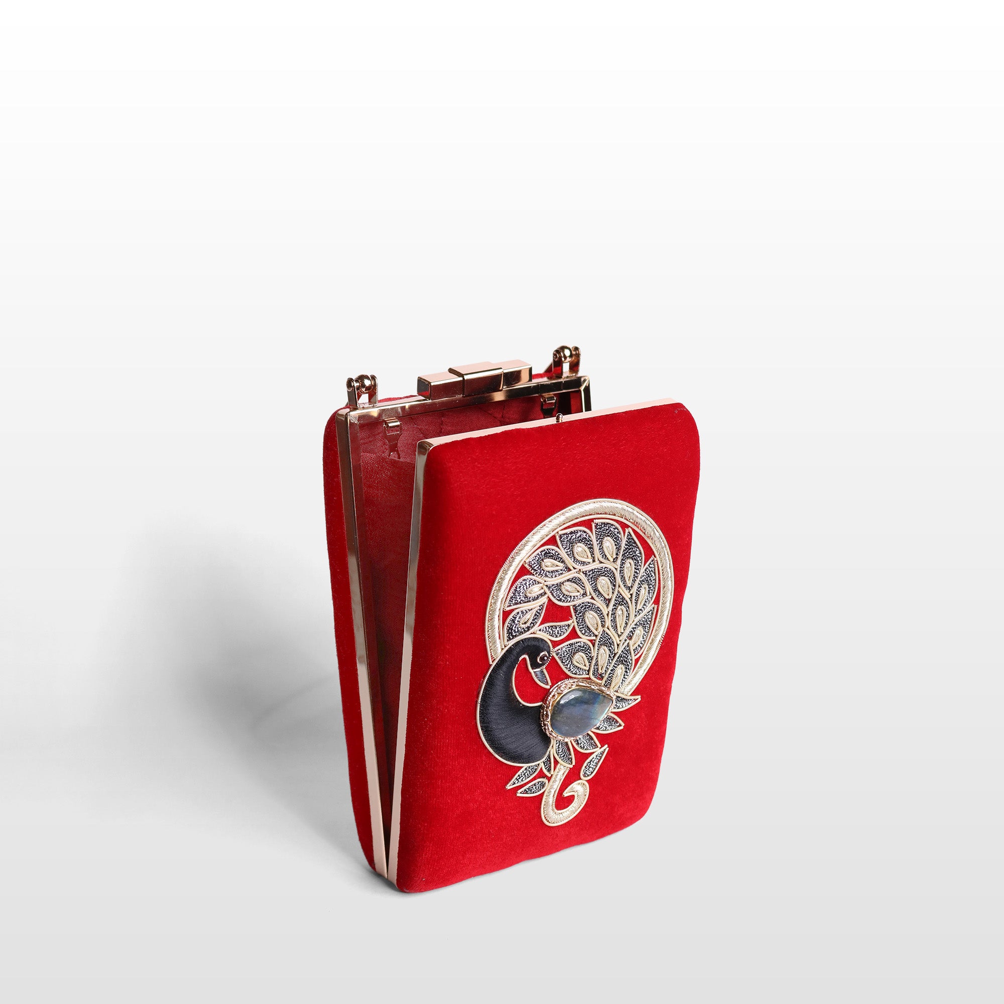 Noor-e-Mor” Velvet Clutch