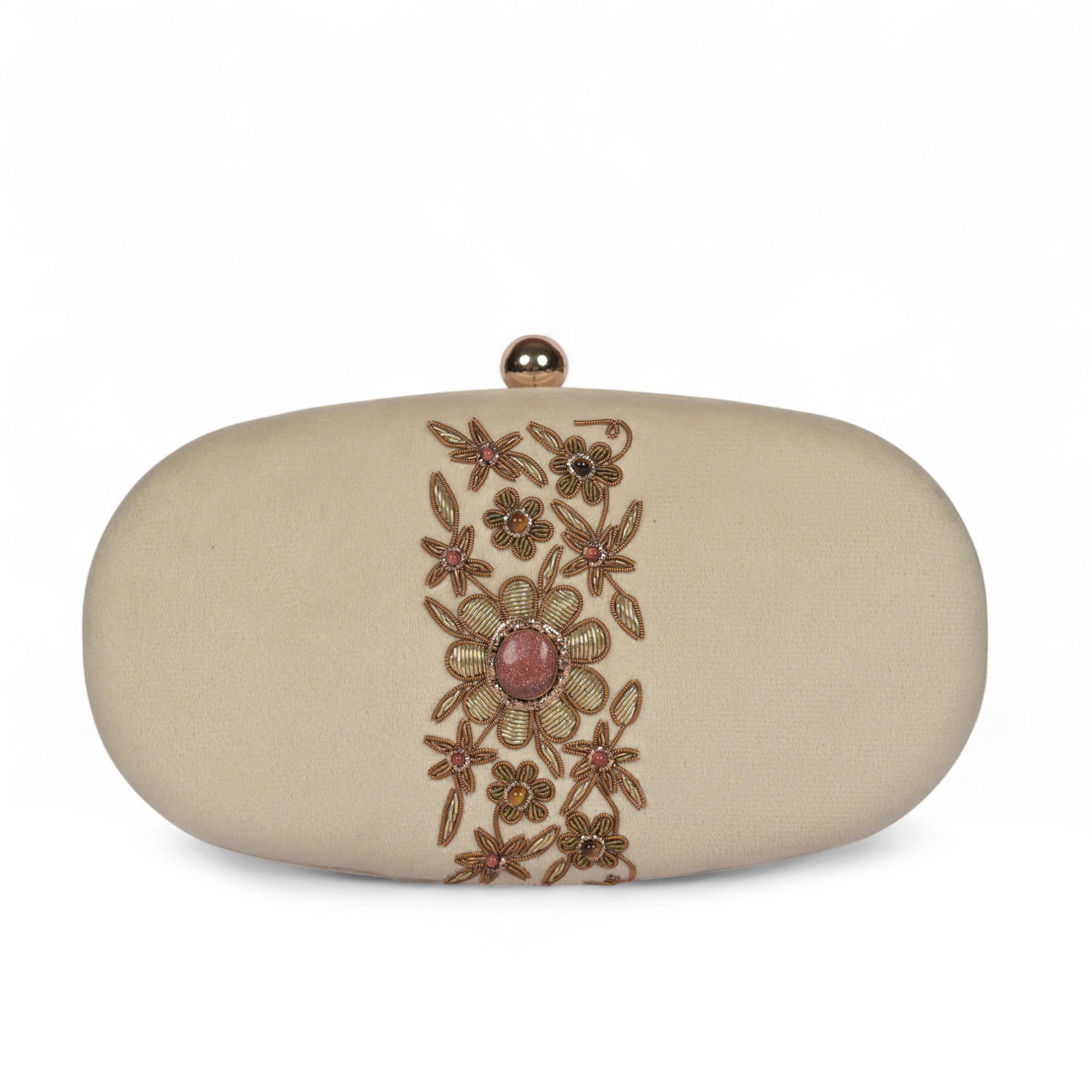 Petal Luxe Velvet Wrapped Oval Clutch