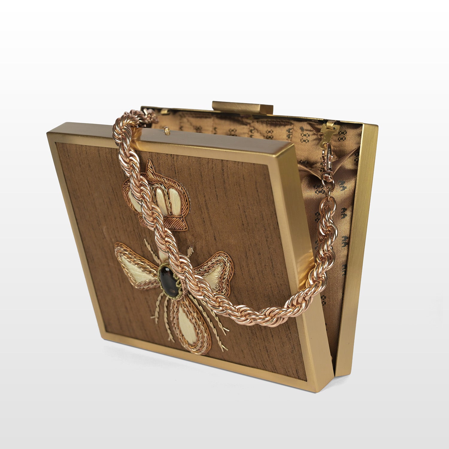 Woven Wings Ladybug Charm Box Clutch