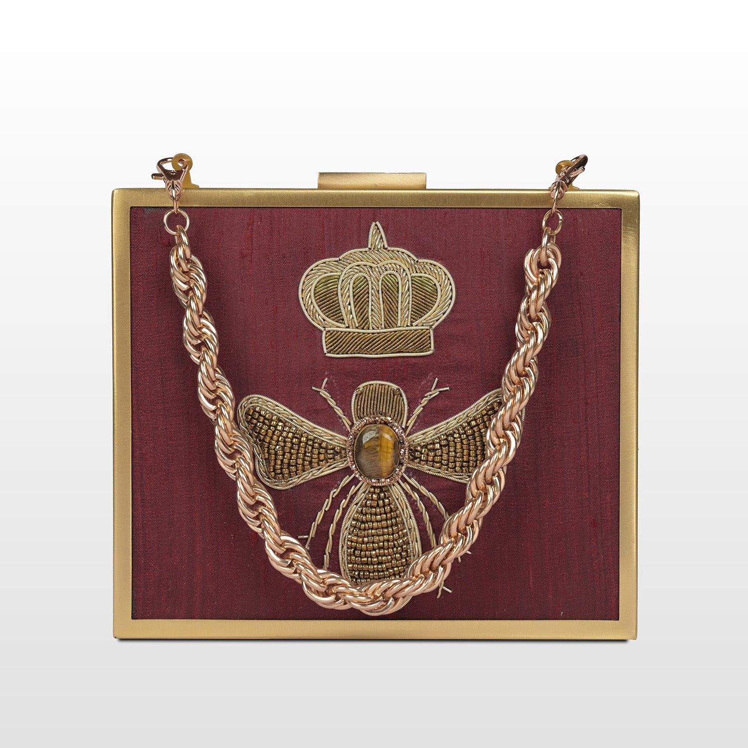 Woven Wings Ladybug Charm Box Clutch