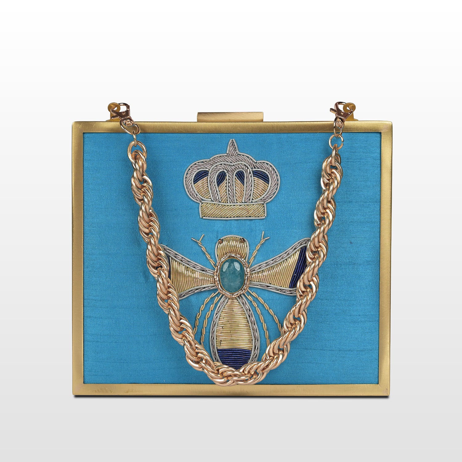 Woven Wings Ladybug Charm Box Clutch