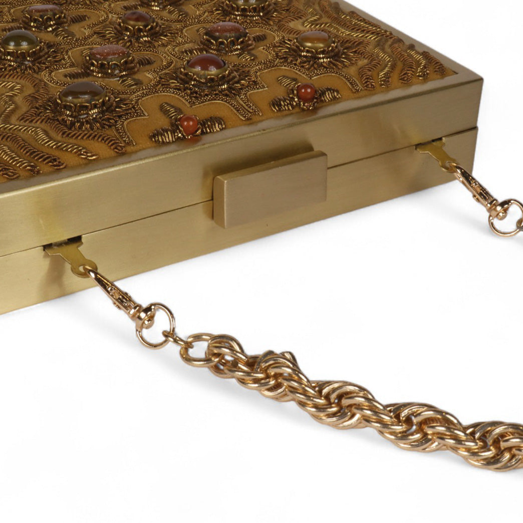 Zardosi Jewel Box Square Clutch