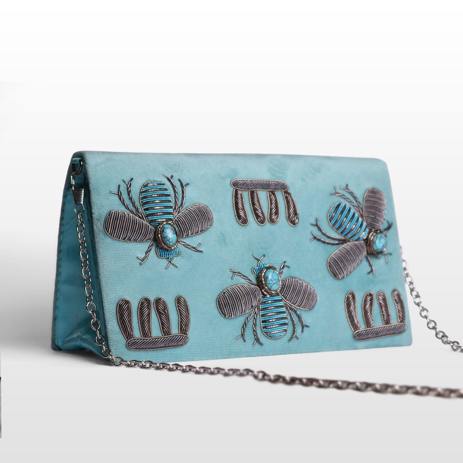 Imperial Velvet Zardozi Bug Bag