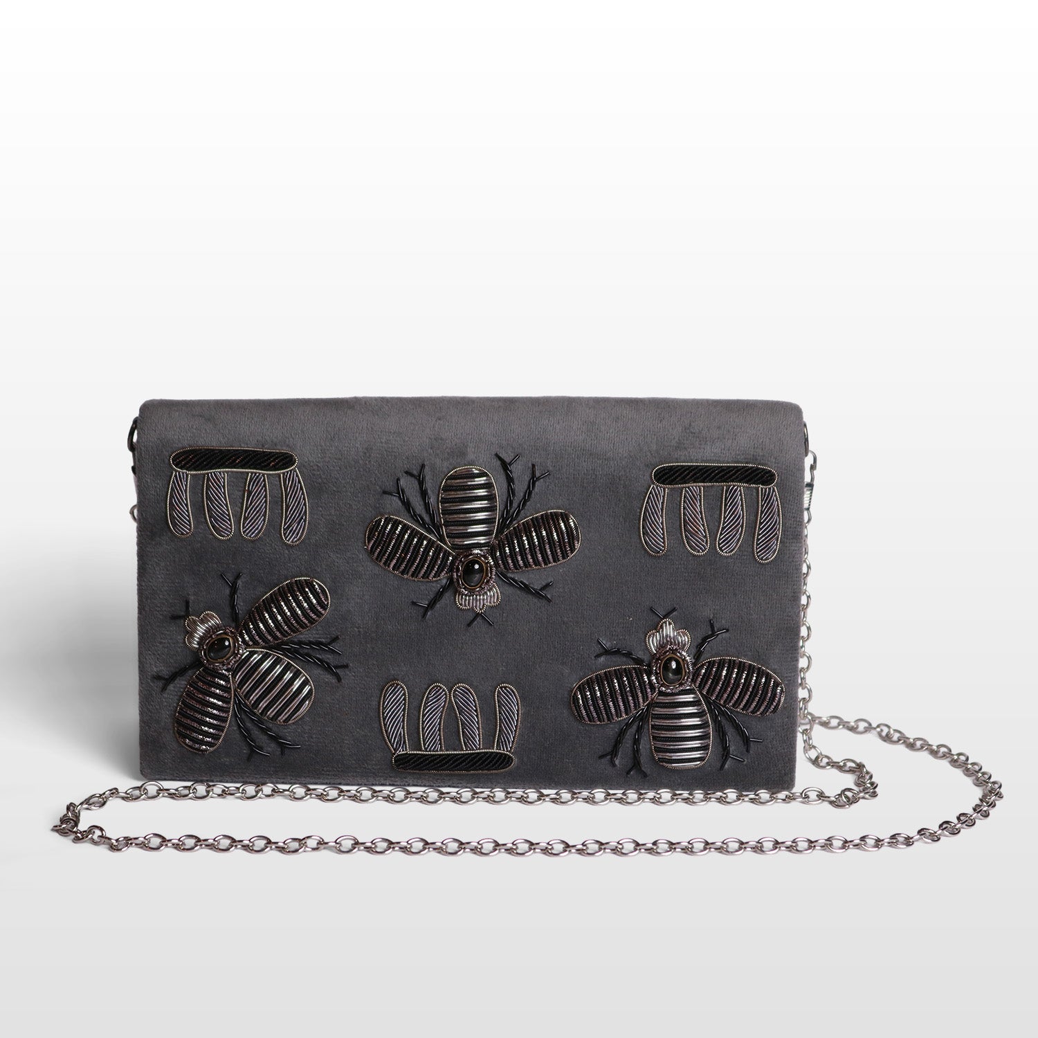 Imperial Velvet Zardozi Bug Bag