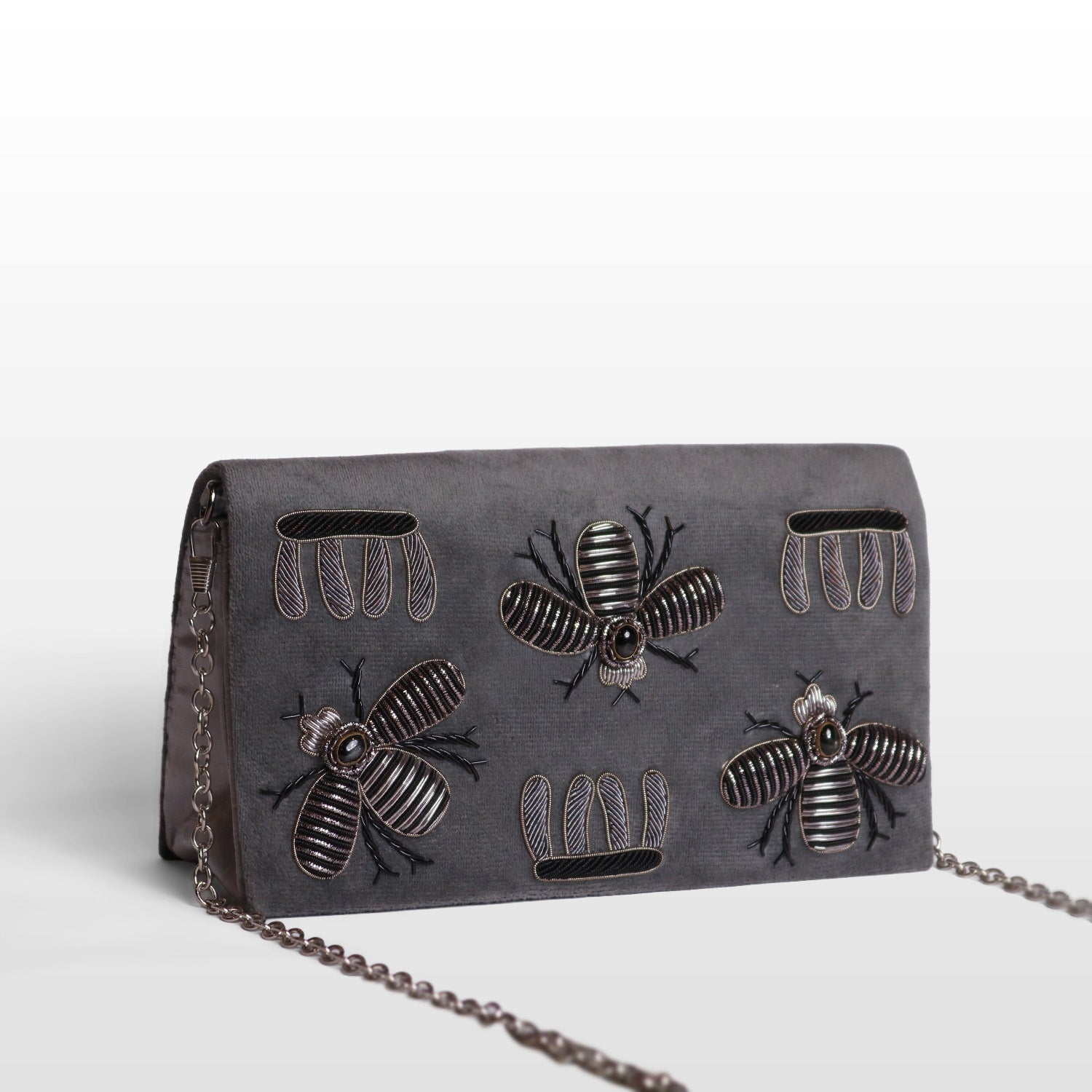 Imperial Velvet Zardozi Bug Bag