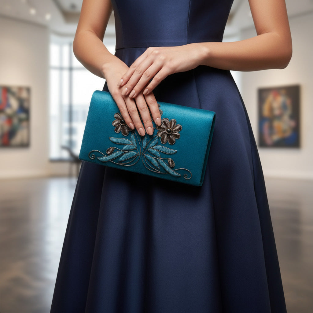 Luxe Gem-Embroidered Velvet Sling